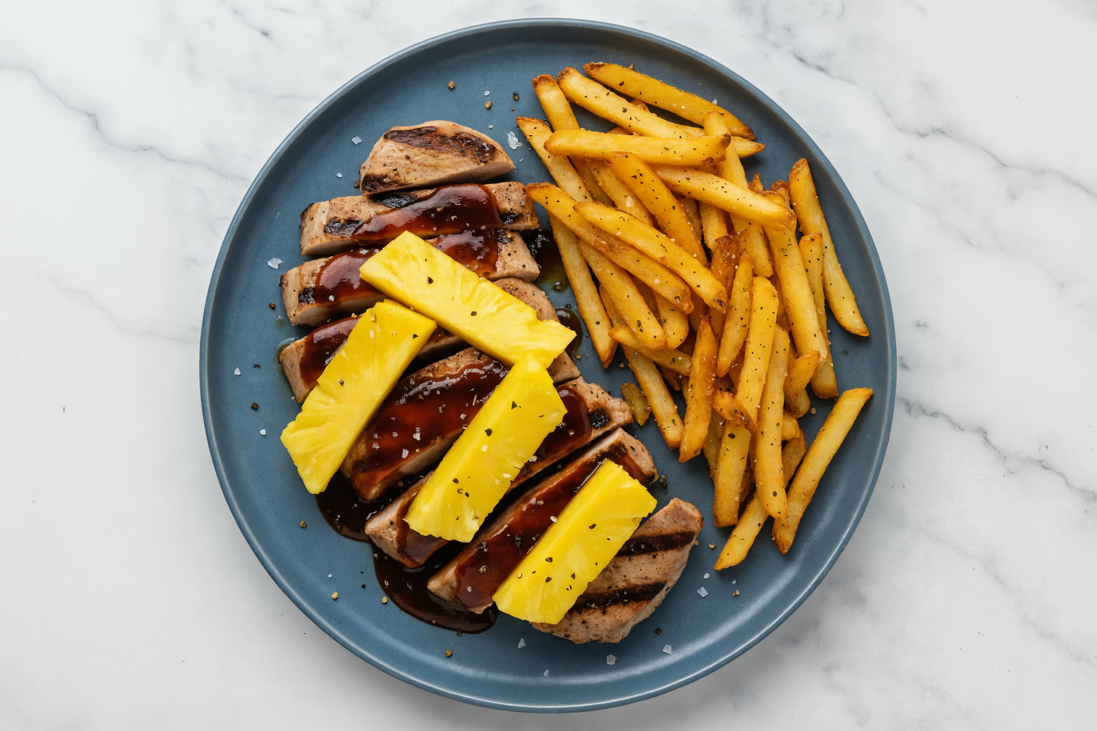 Hawaiian-Style Glazed Pork + Oven Fries