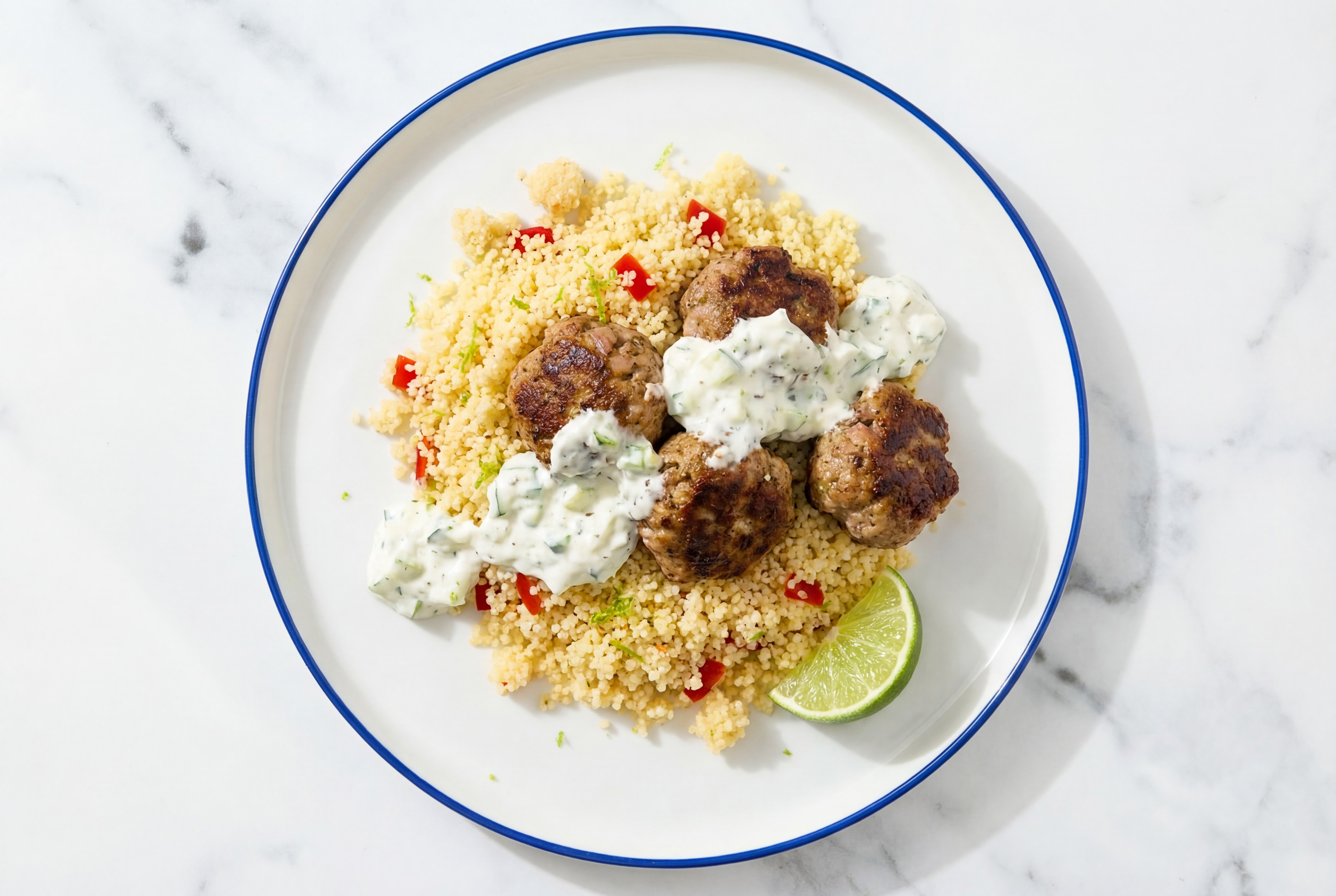 Zesty Turkey Za'atar Meatballs + Lime Couscous