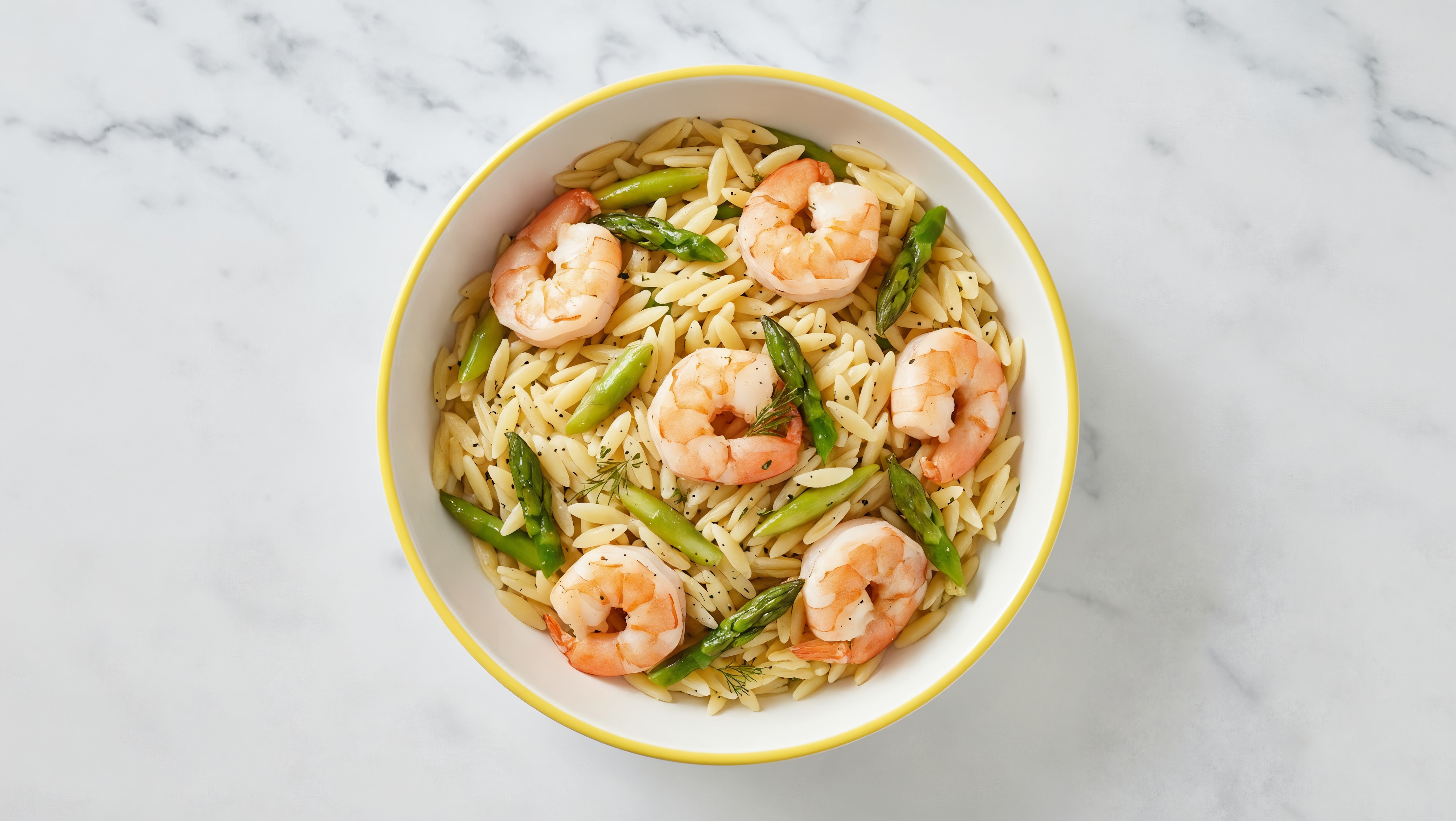 Springy Jumbo Shrimp Citrus Slow Churned Lemon & Peppercorn Pasture Butter Orzo