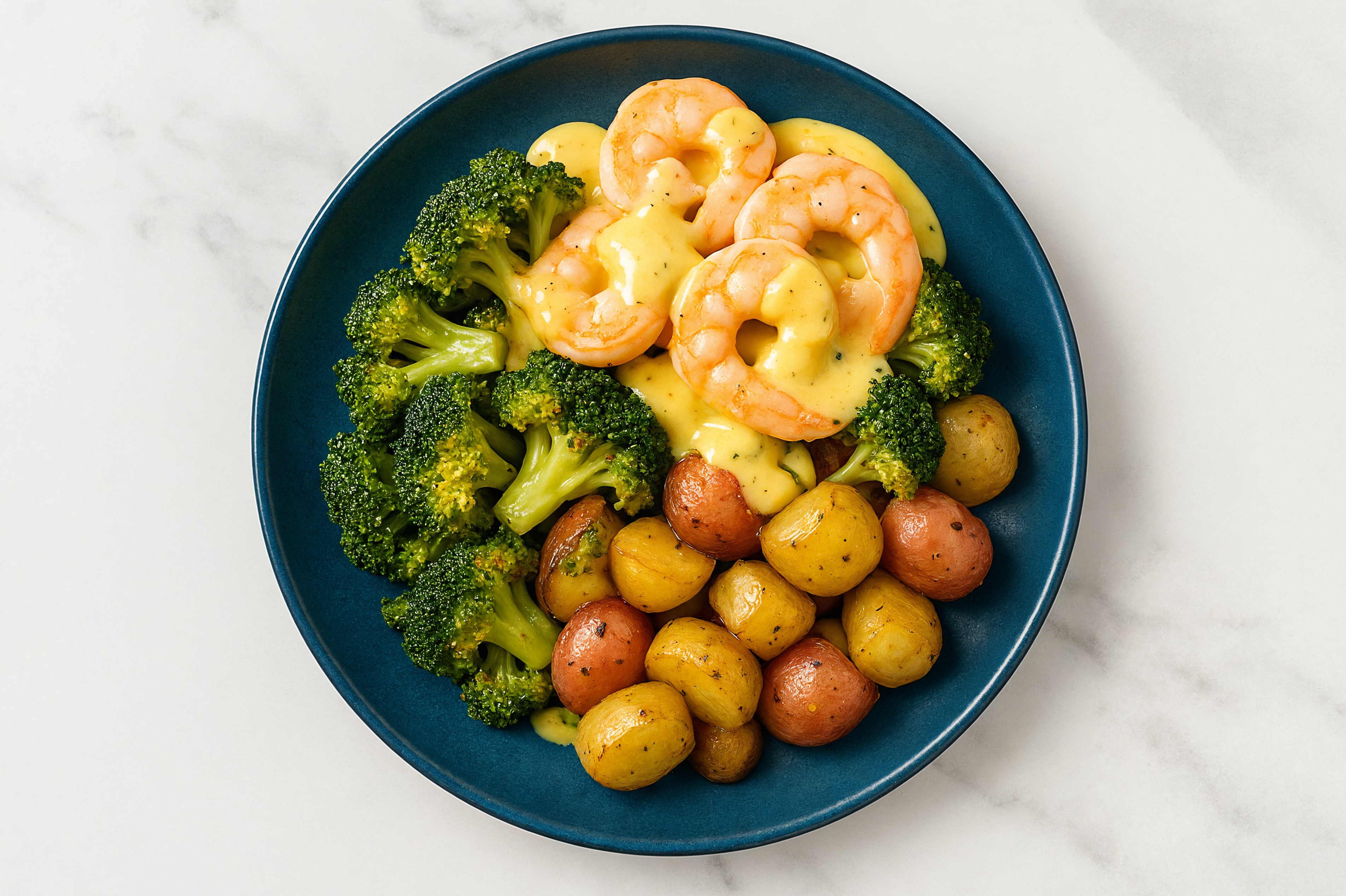 Honey Mustard Shrimp + Organic Broccoli Potato Bowl