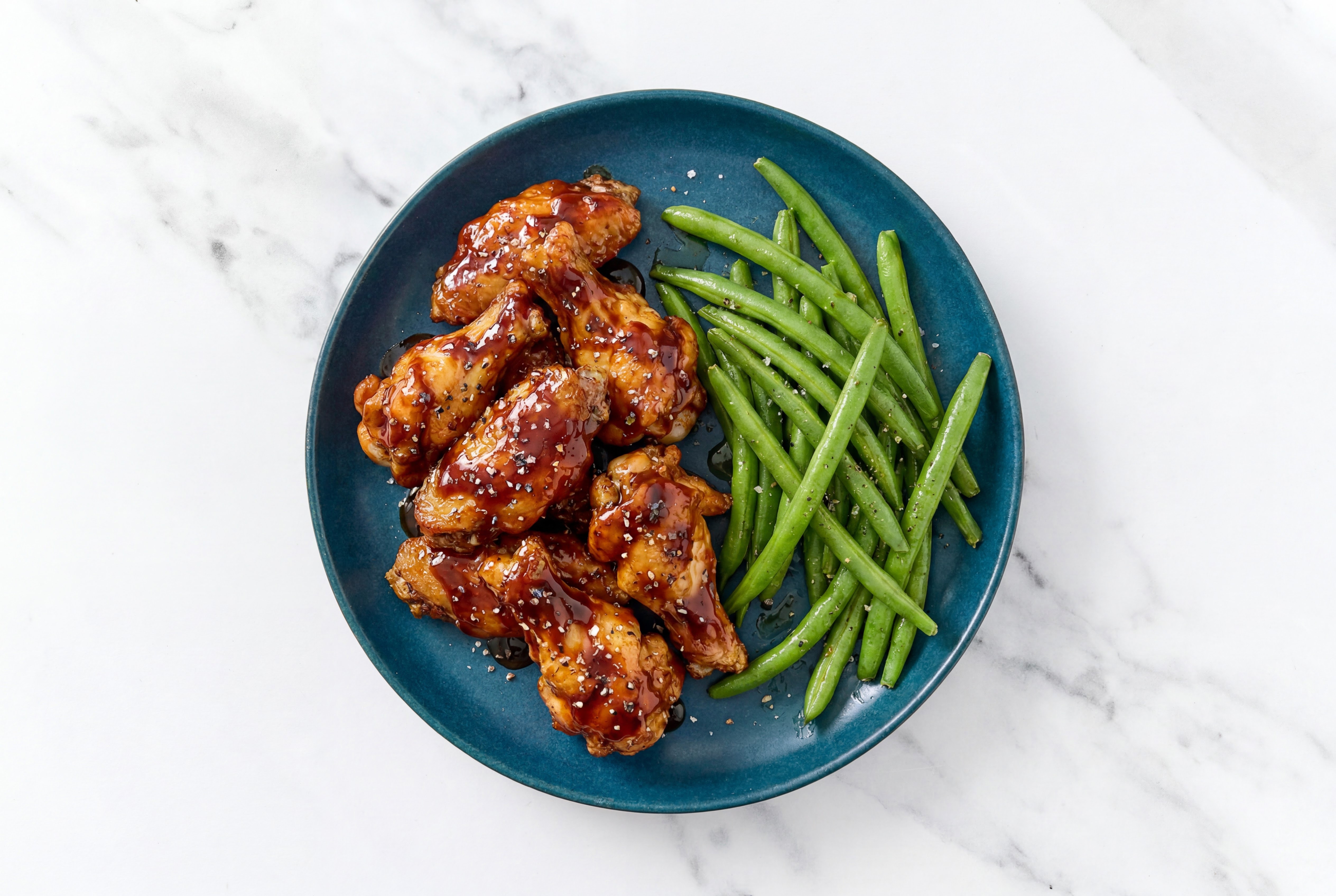 Japanese BBQ Chicken Wings + Organic Green Beans