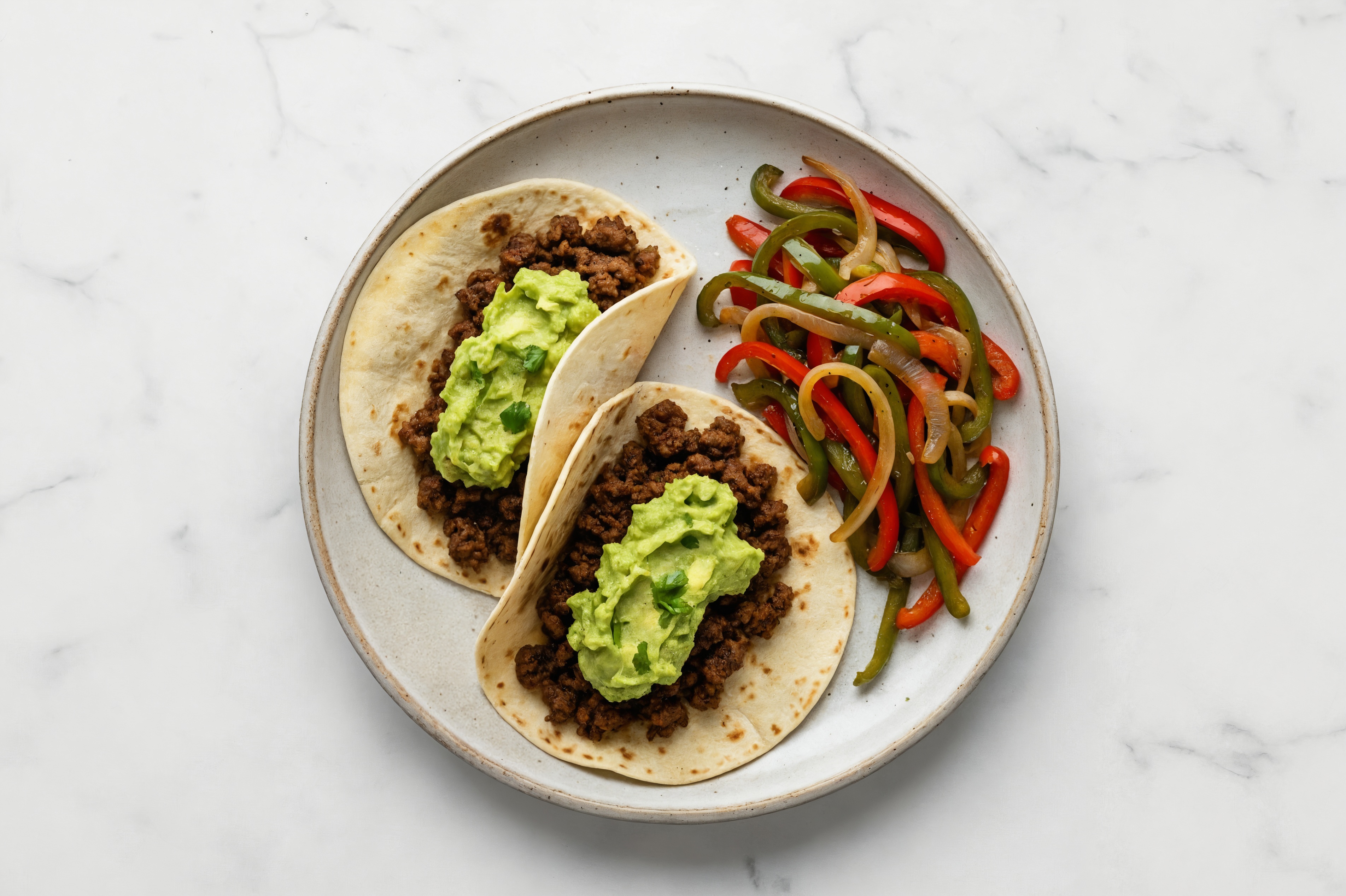 Ground Bison + Guacamole Tacos