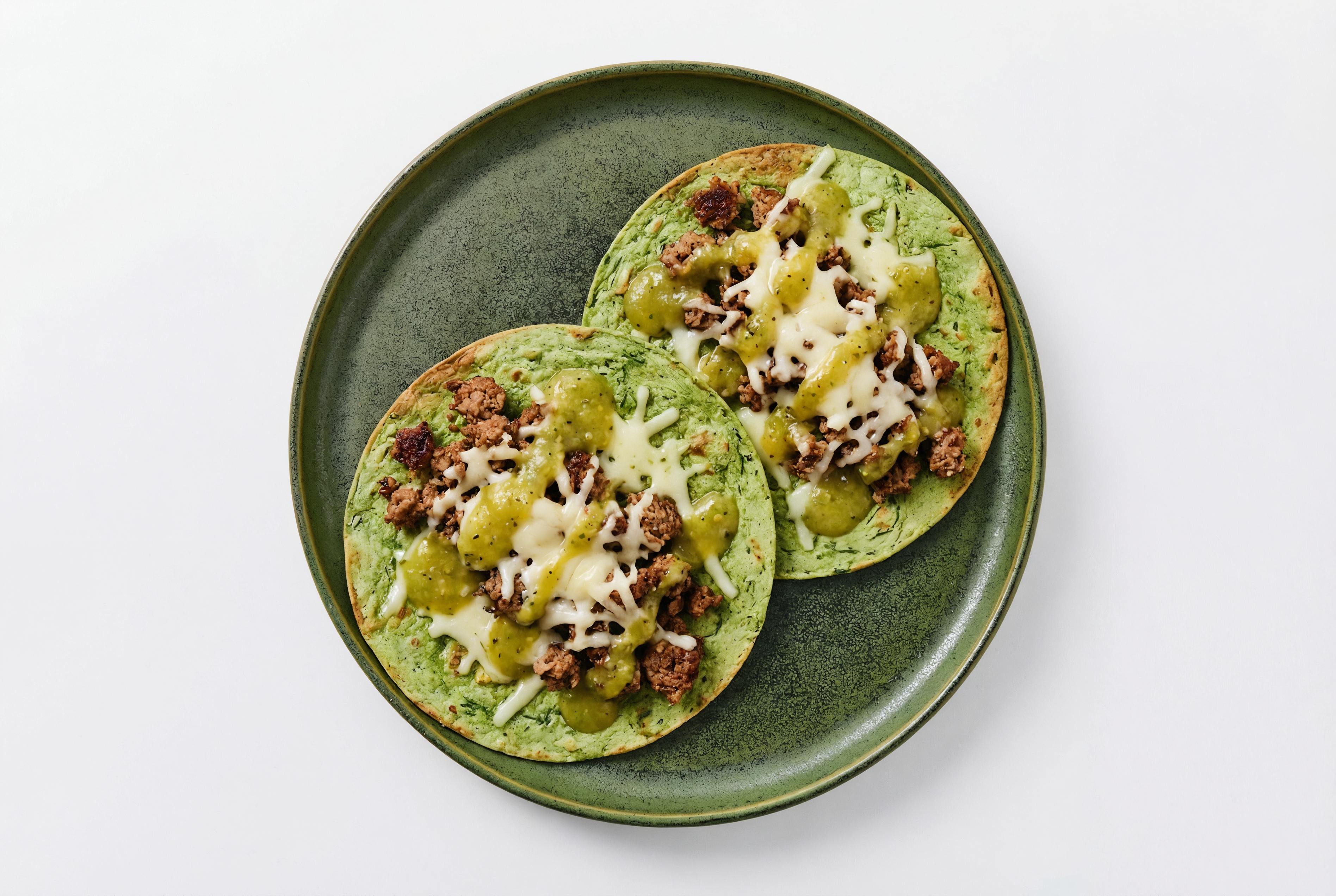 Beyond  Vegan Tostada with Spinach Tortilla