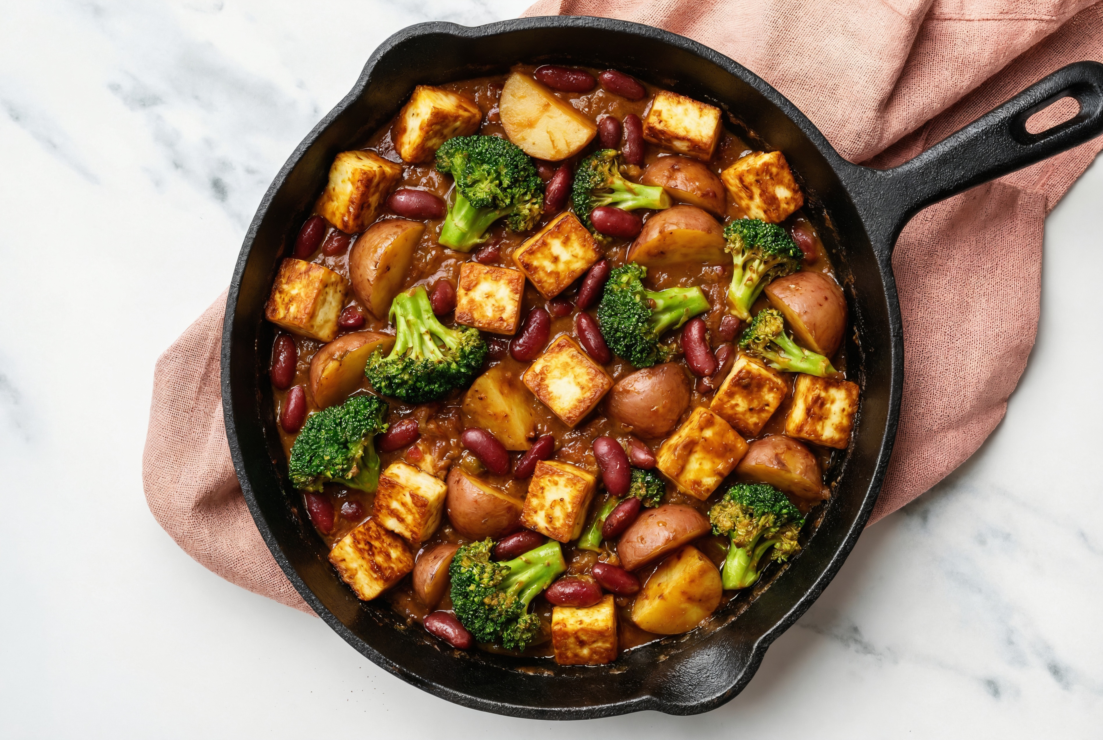 Paneer + Kidney Beans Vindaloo with Organic Broccoli + Poatoes