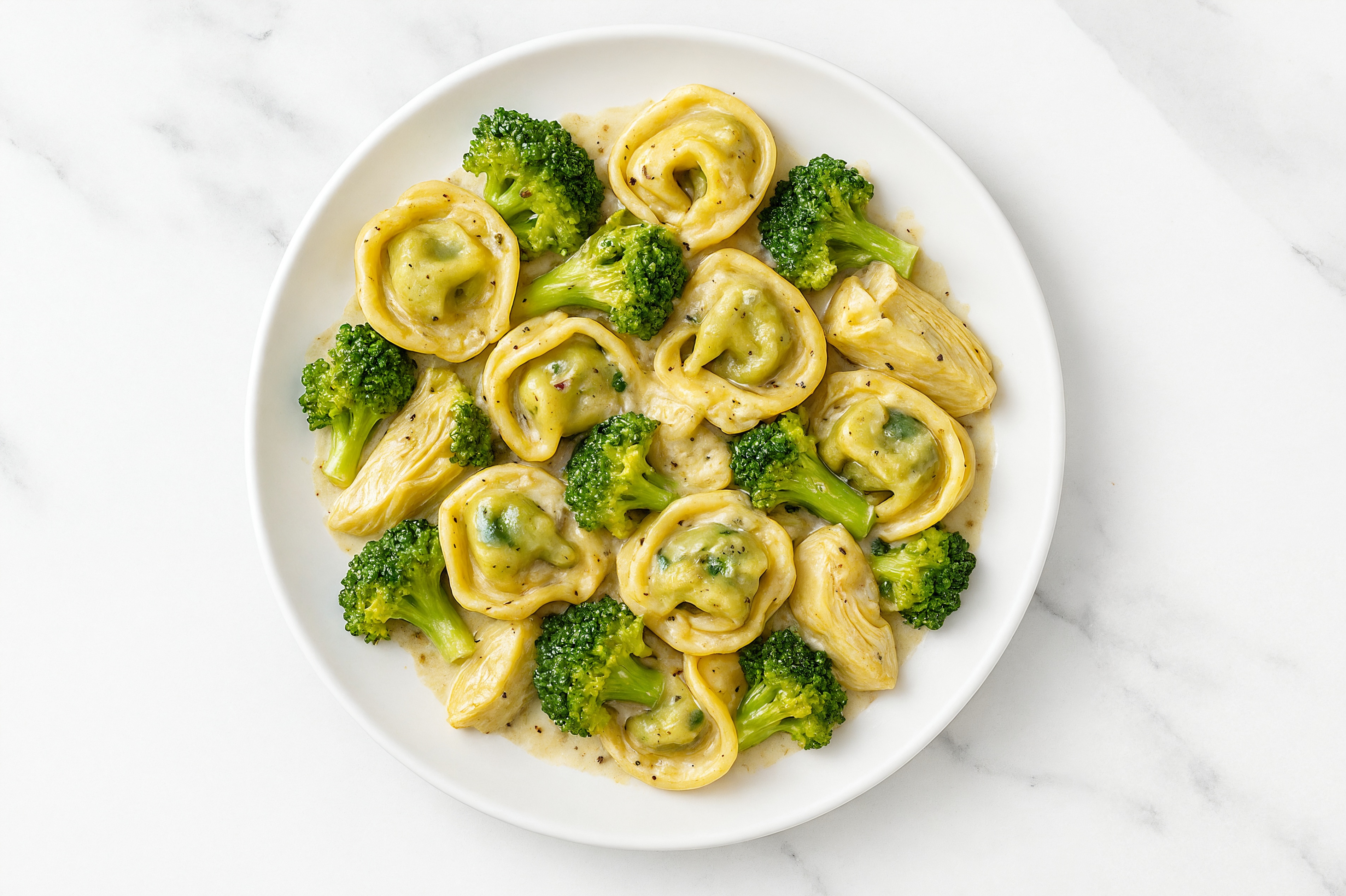 Veggie Antipasti Tortellini Truffle with Broccoli Florets