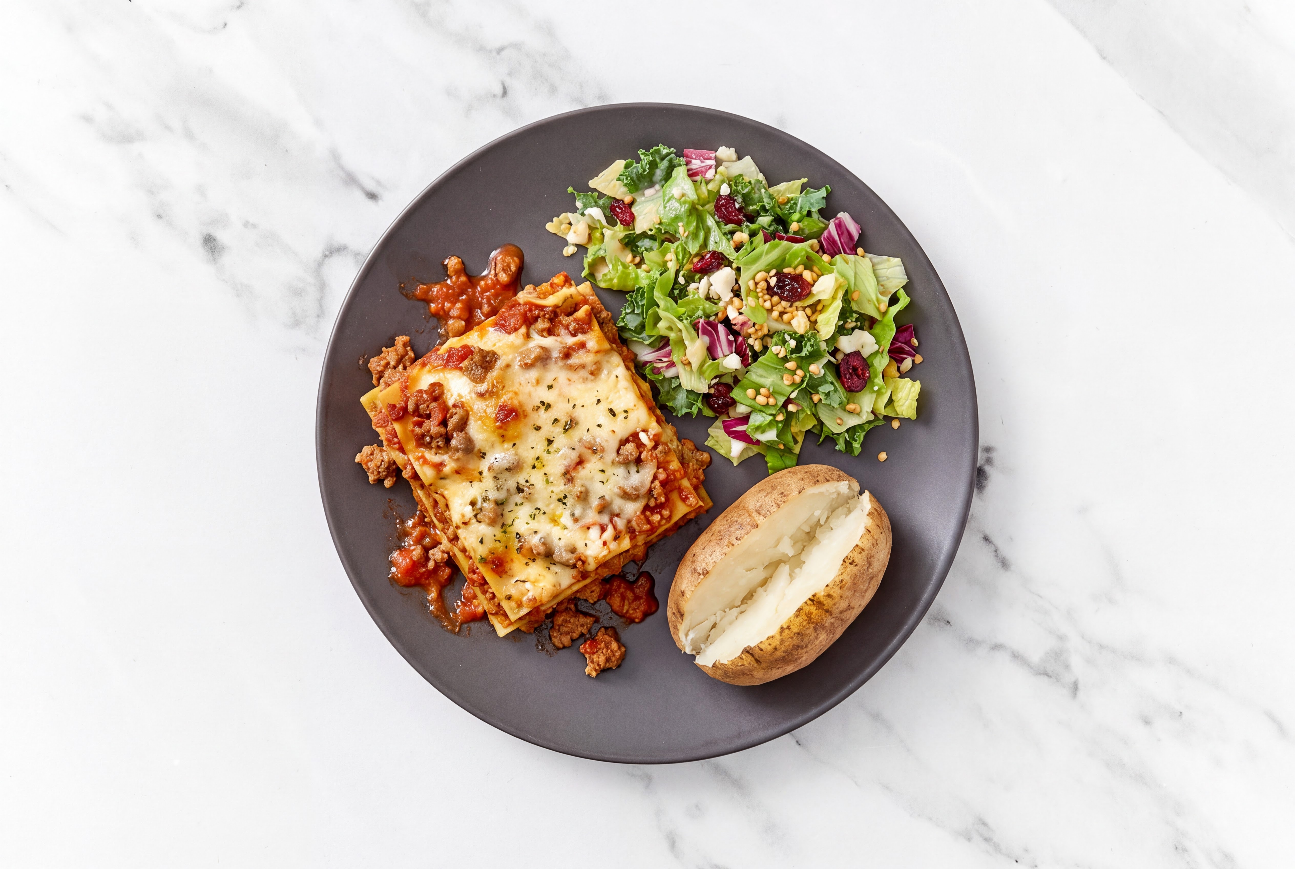 Lasagna Bolognese with Russet Potato + Chopped Salad