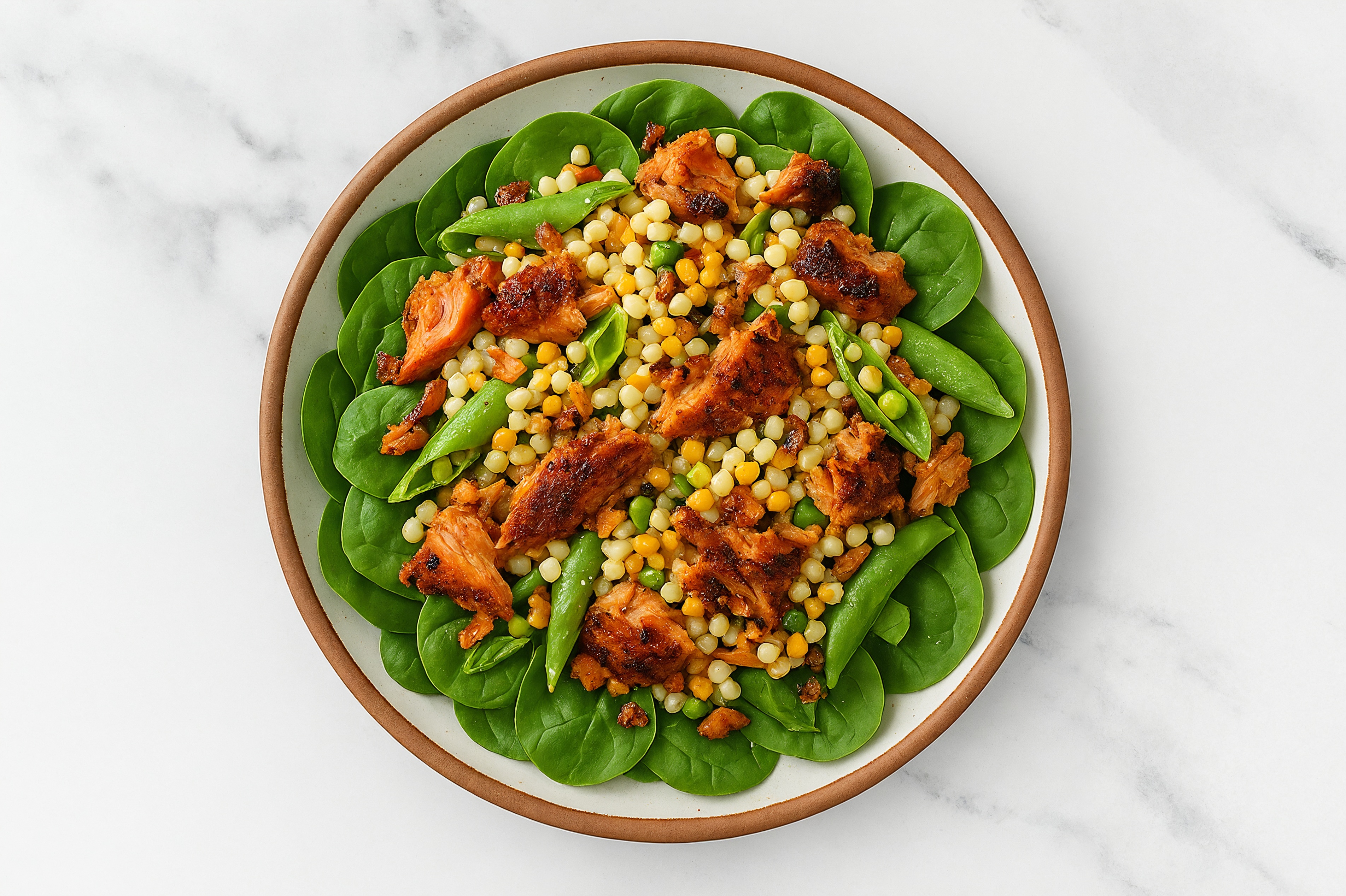Spicy Salmon Couscous Asiago Salad