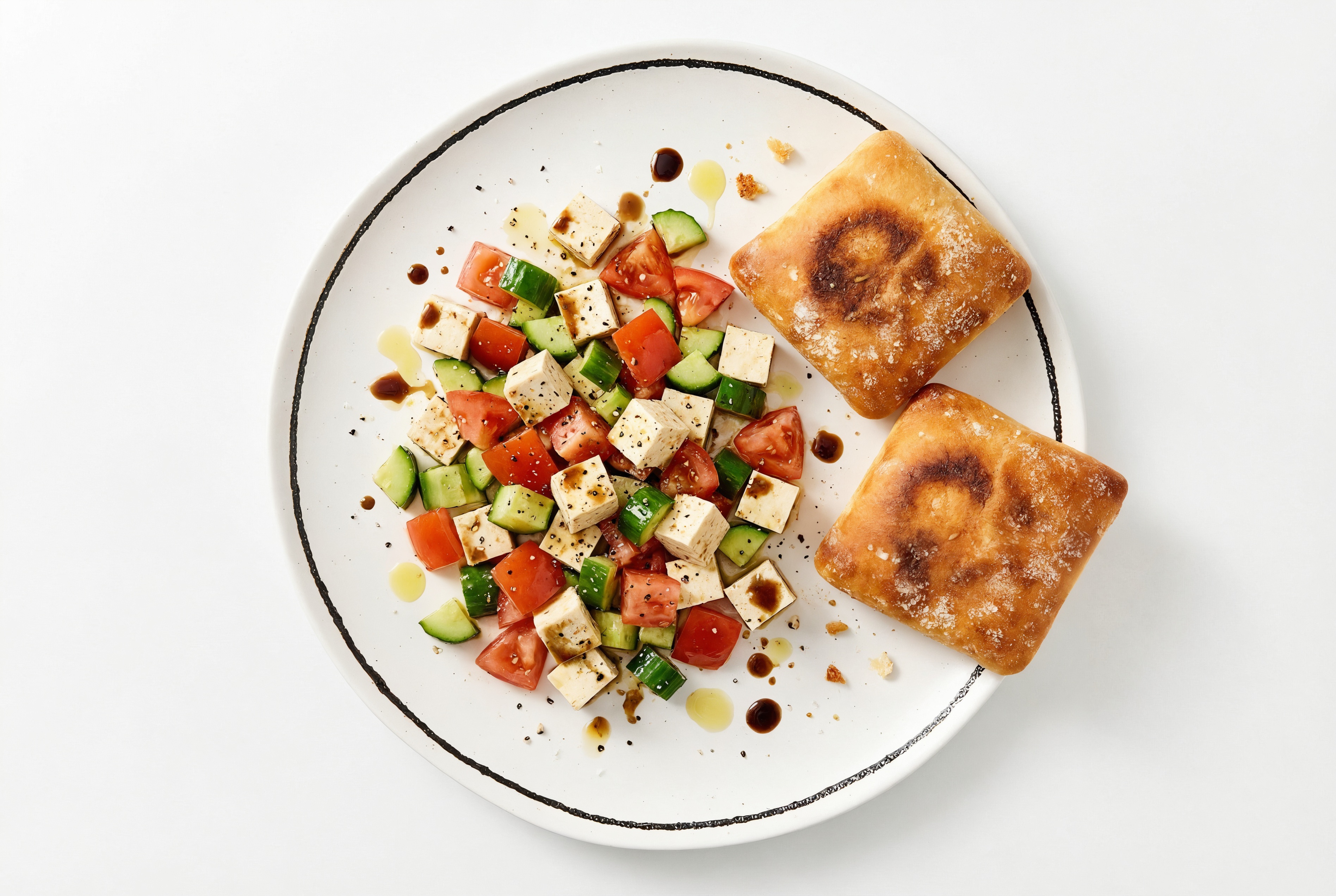 Herby Balsamic Tofu + Beefsteak Tomato Salad