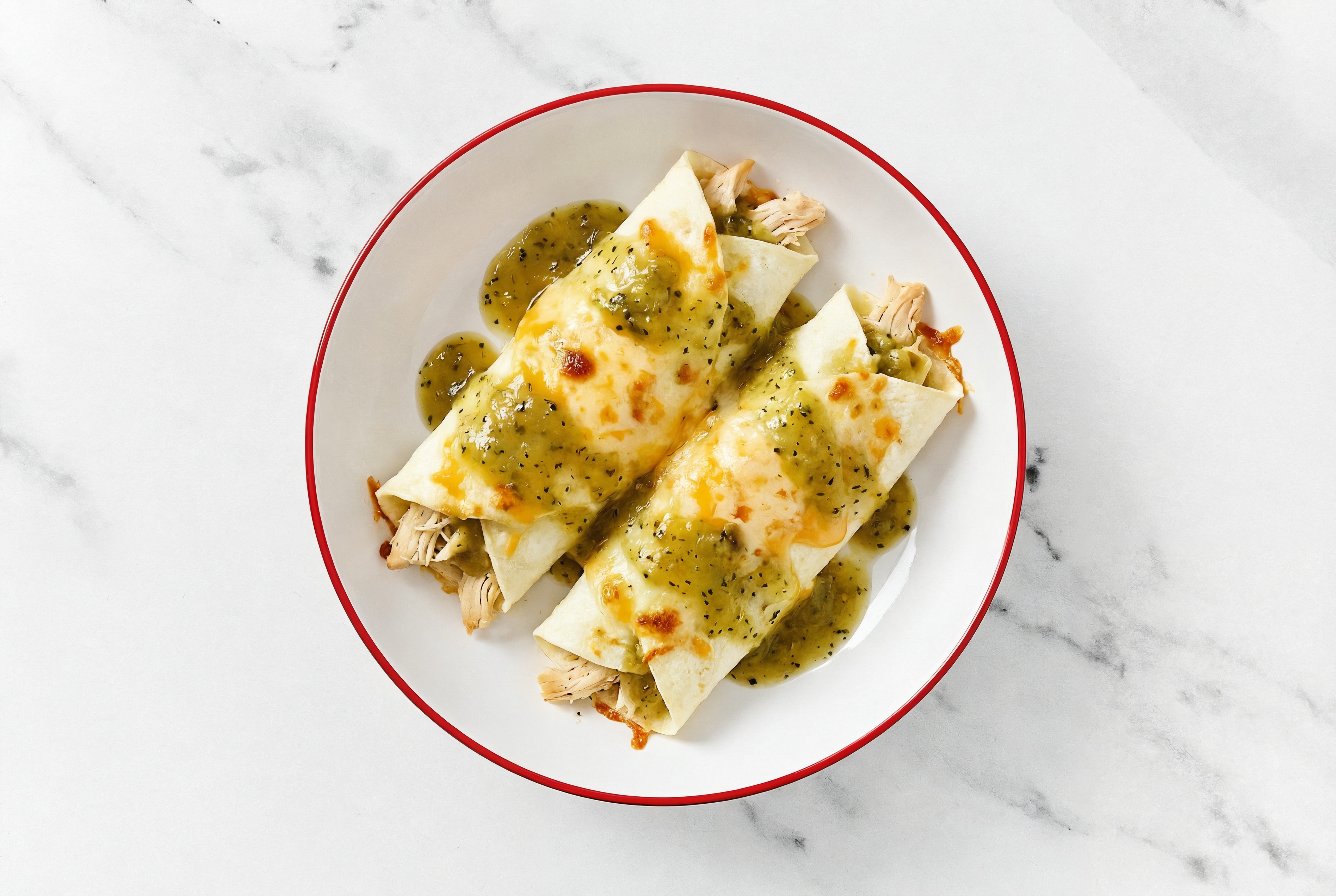 Cheesy Chile Chicken Protein Enchiladas with Sharp Cheddar Bar