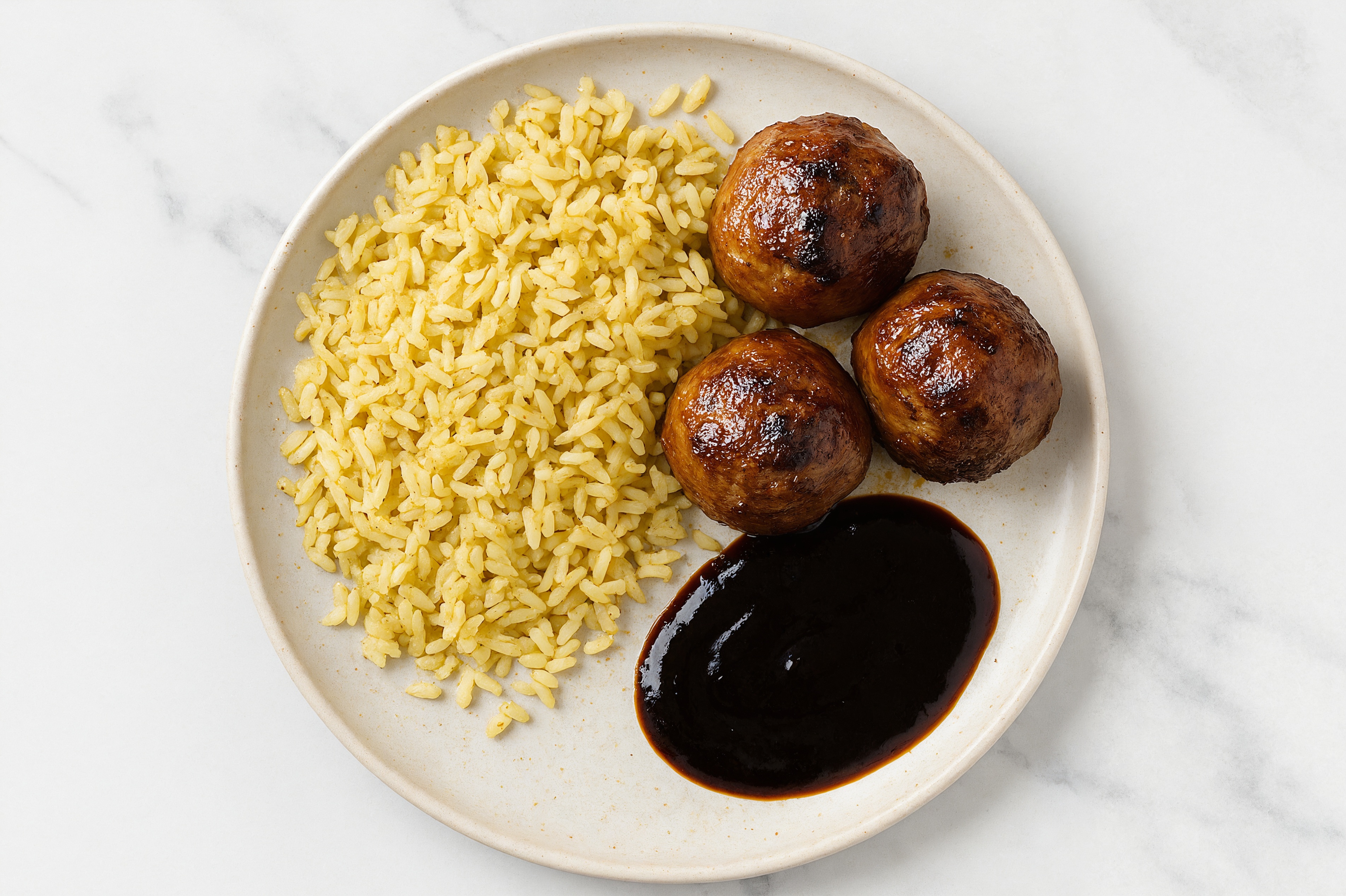 Japanese BBQ Meatballs with Jasmine Rice