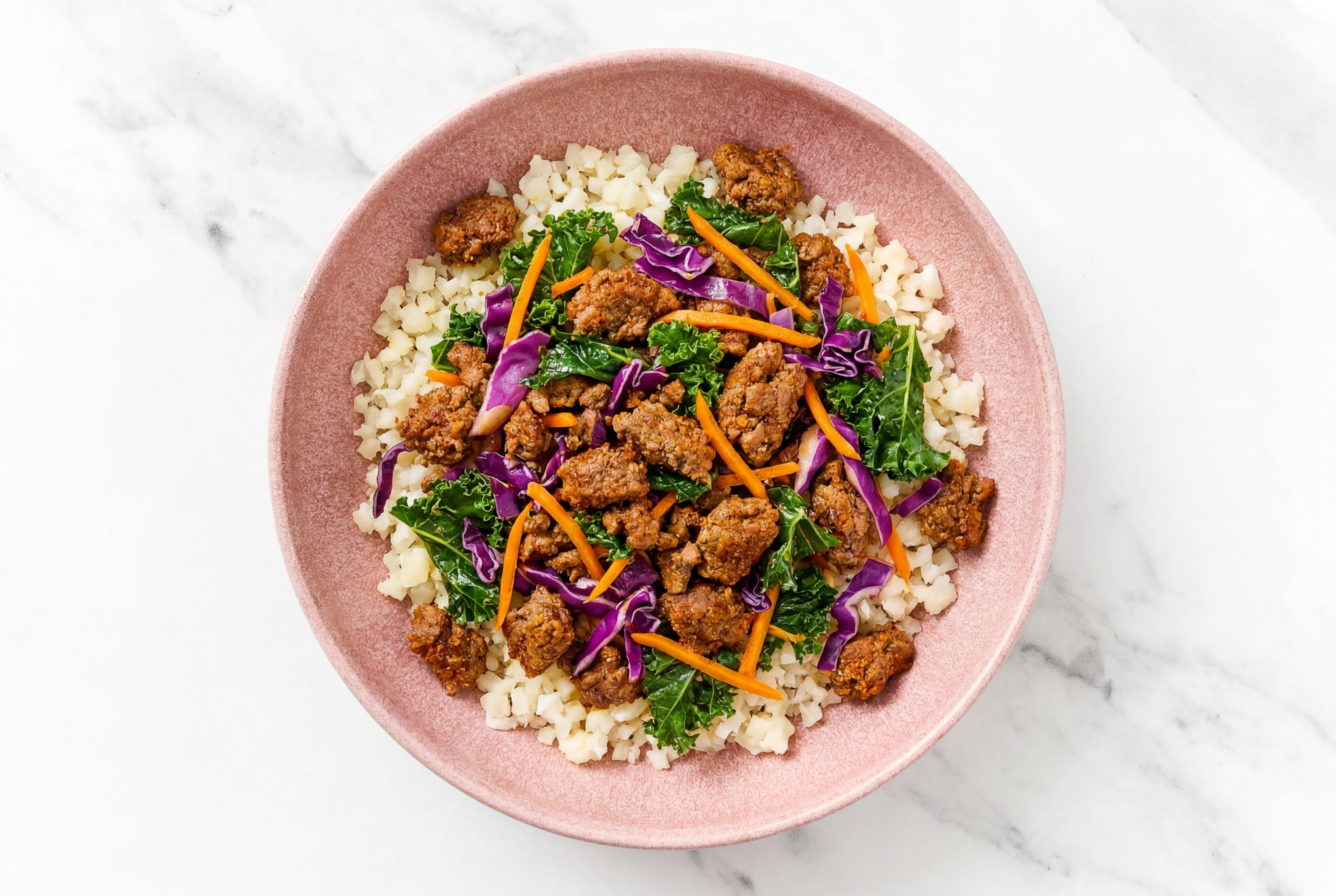  Wagyu Beef + Rainbow Veggie Rice Bowl with Riced Cauliflower