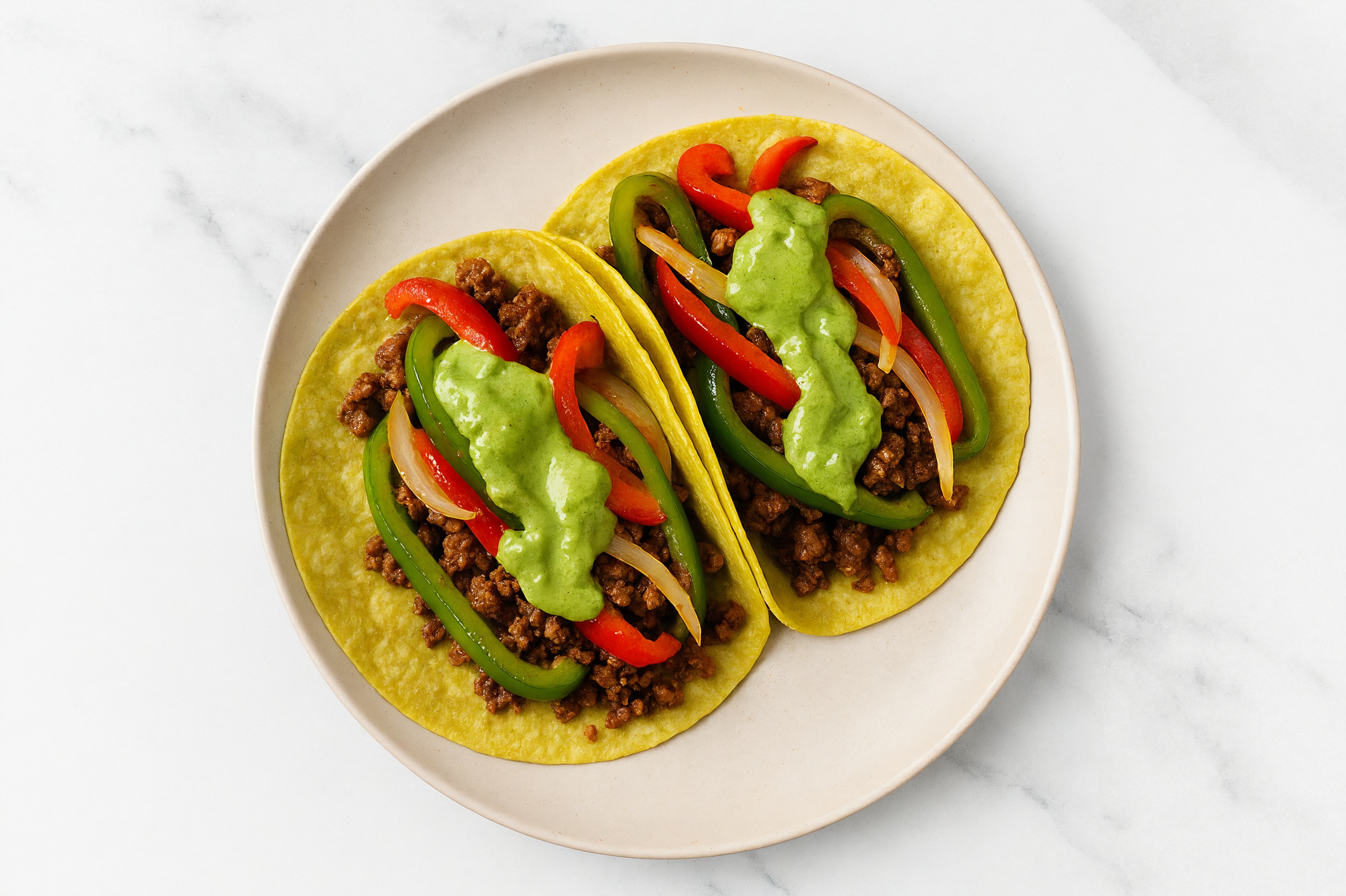 Fajita Bison Tacos with Spinach Tortilla