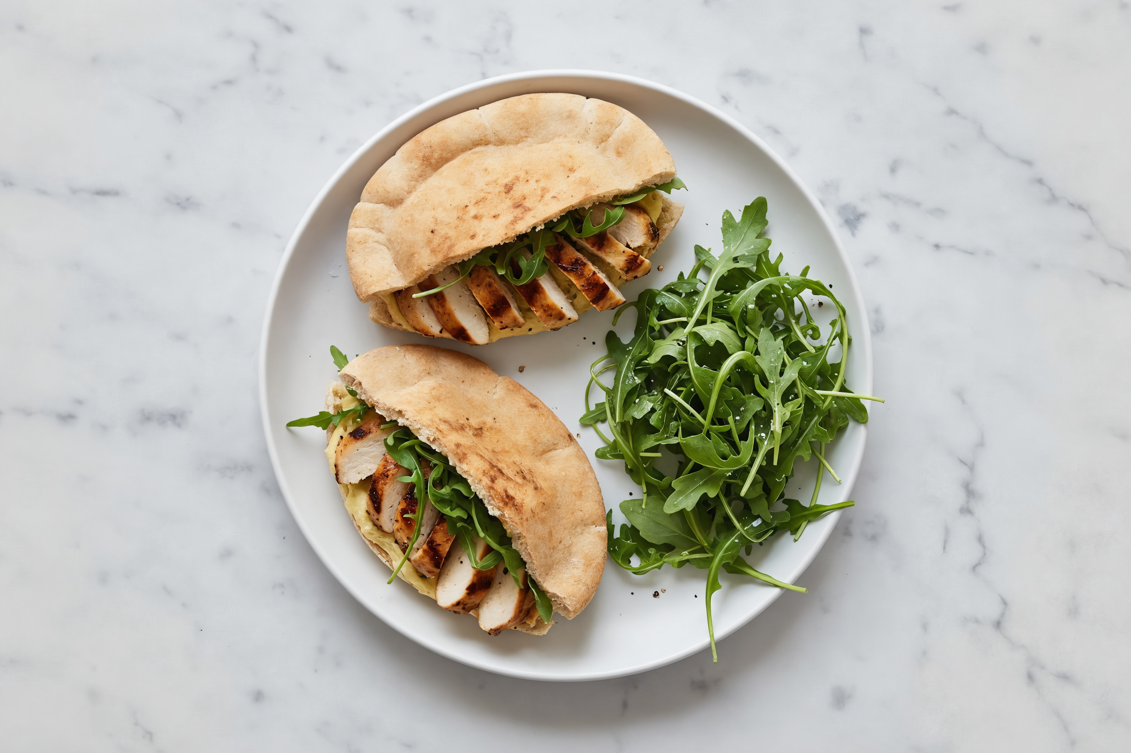 Shawarma-Inspired Mediterranean Grilled Chicken Breast Whole Grain Pita Pockets Sandwich