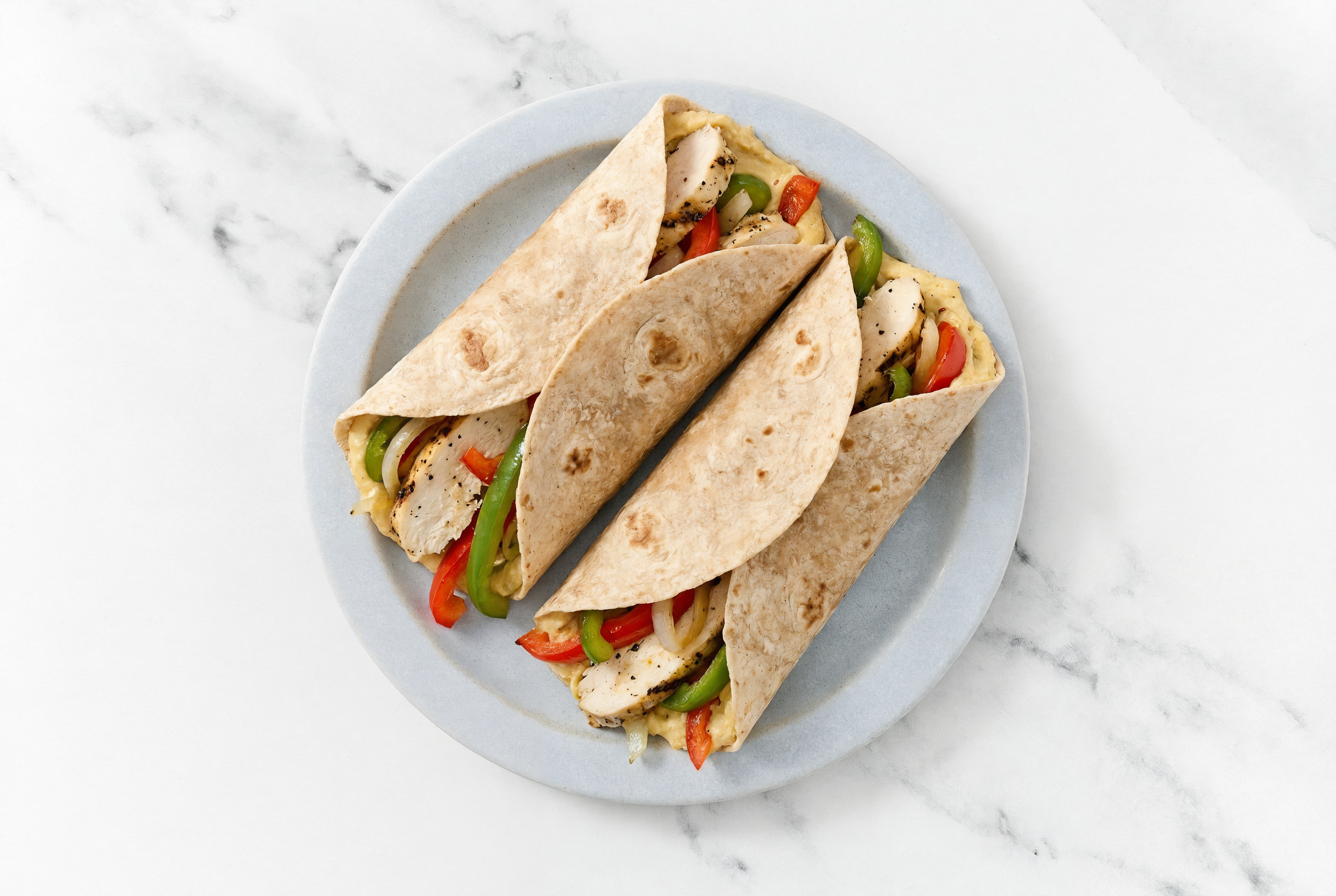 Whole Grain French Onion Hummus Seasoned Grilled Chicken Breast Wrap