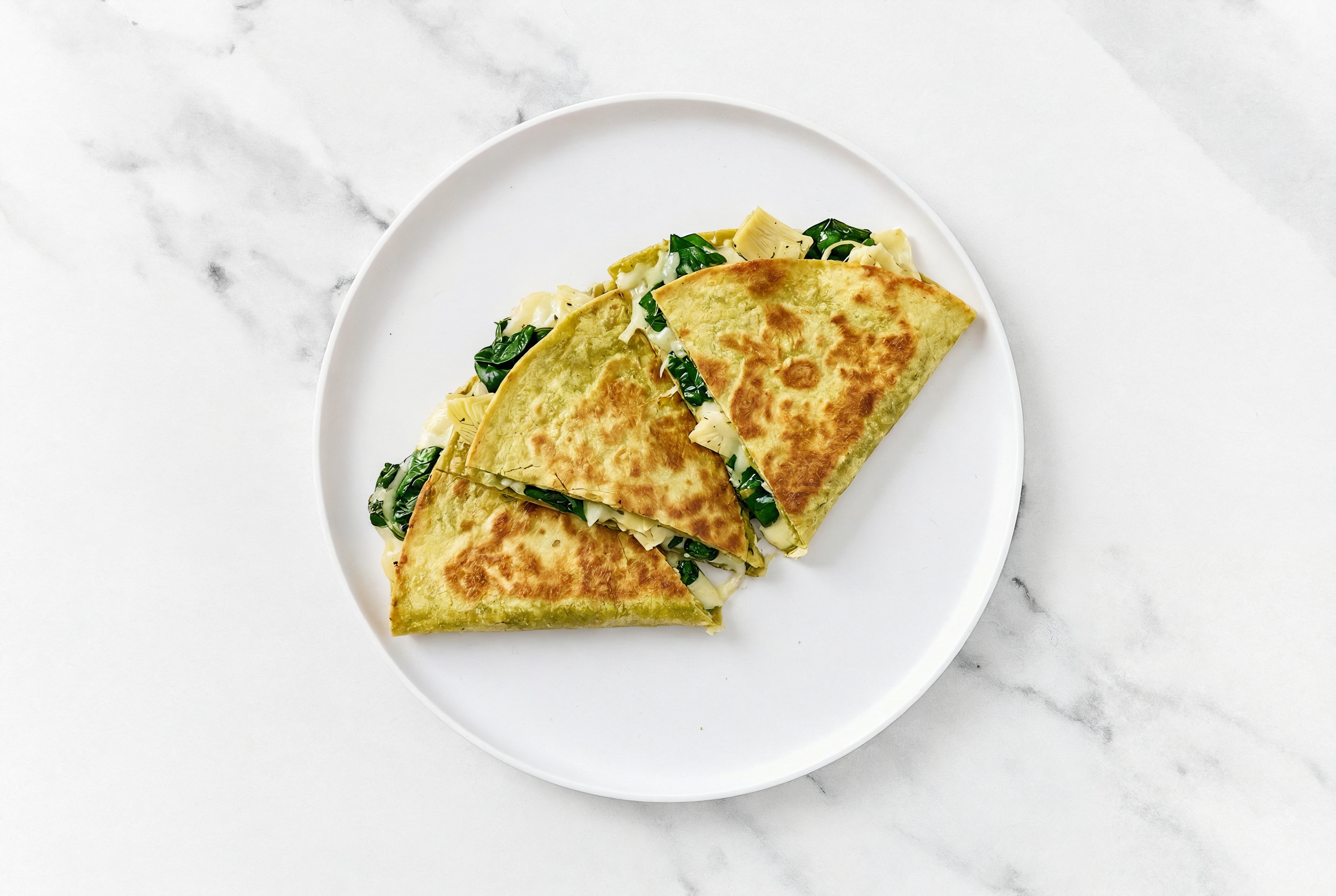 Speedy Spinach Tortilla Artichoke Quesadilla