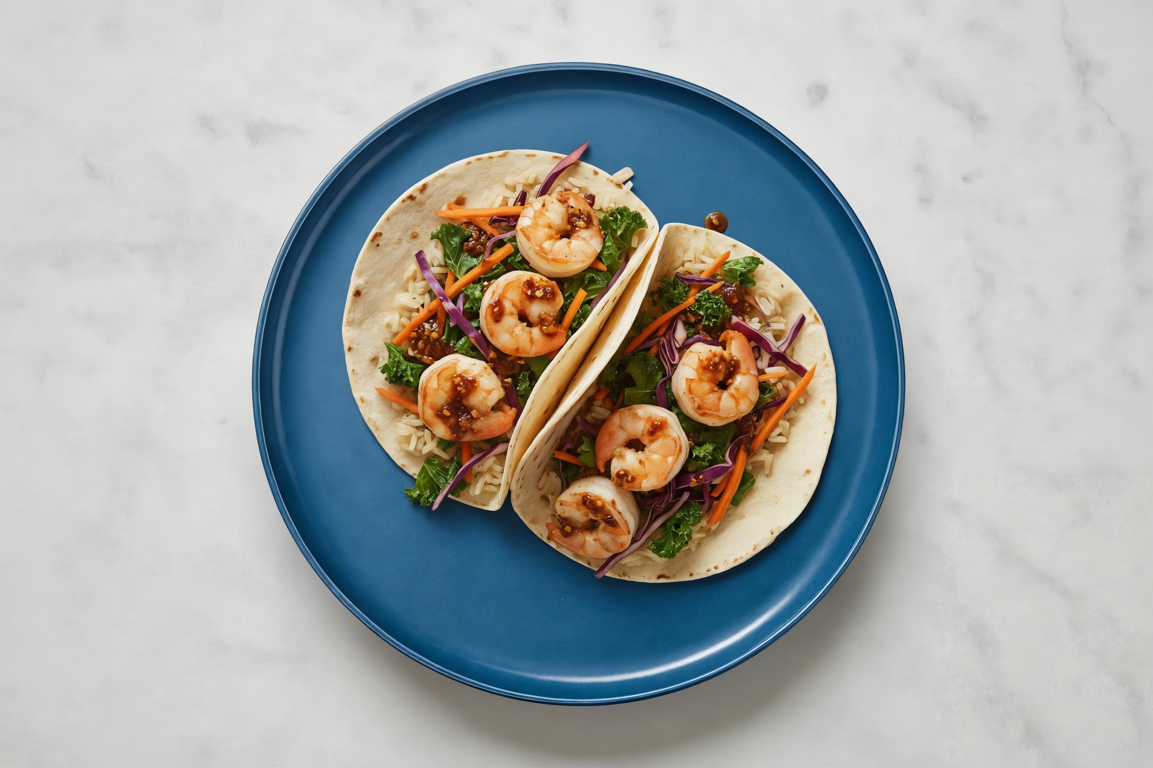 Chili Crisp Jumbo Shrimp Tacos + Lime Rice