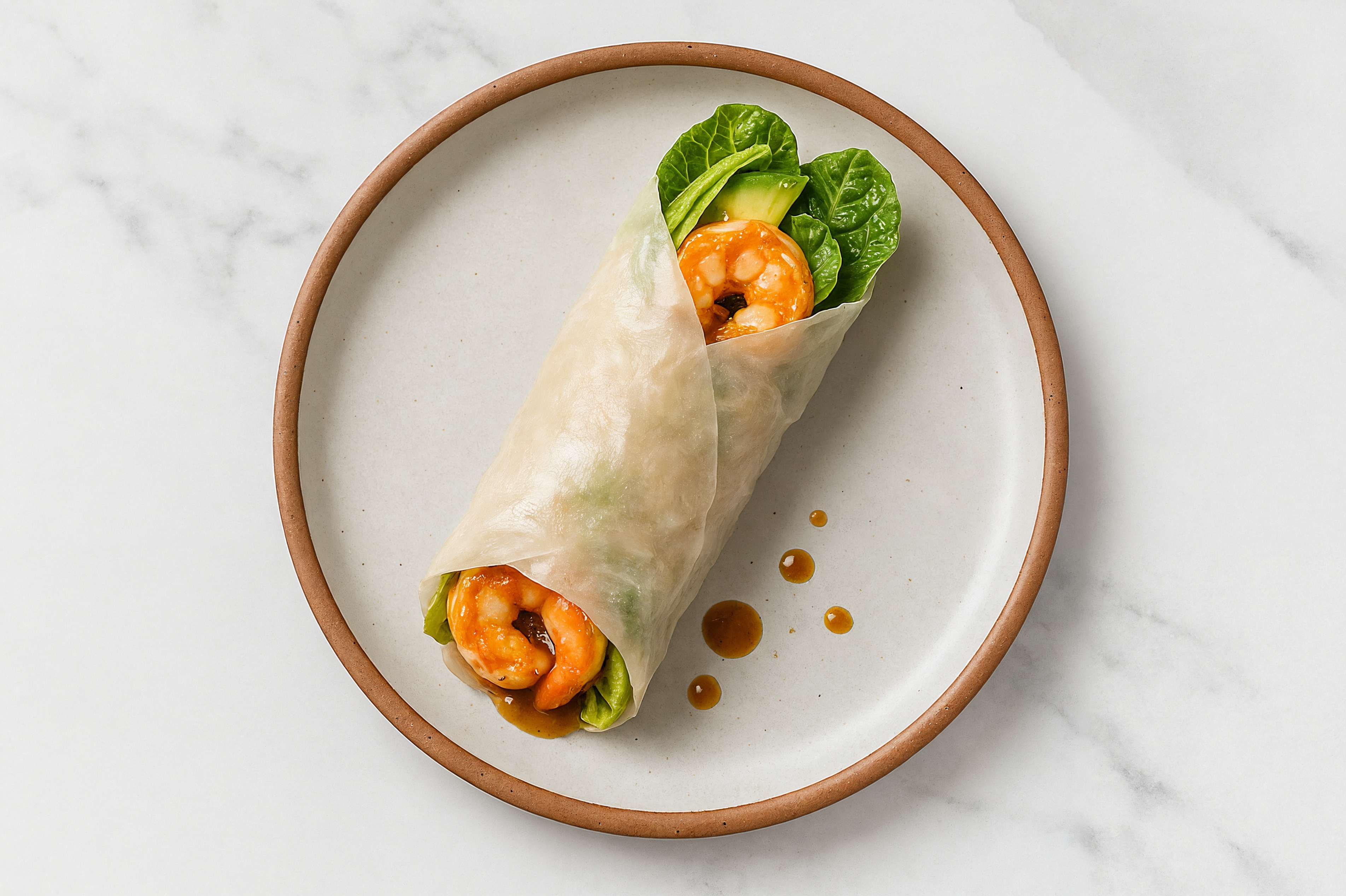 Peanut Jumbo Shrimp + Avocado Summer Rolls