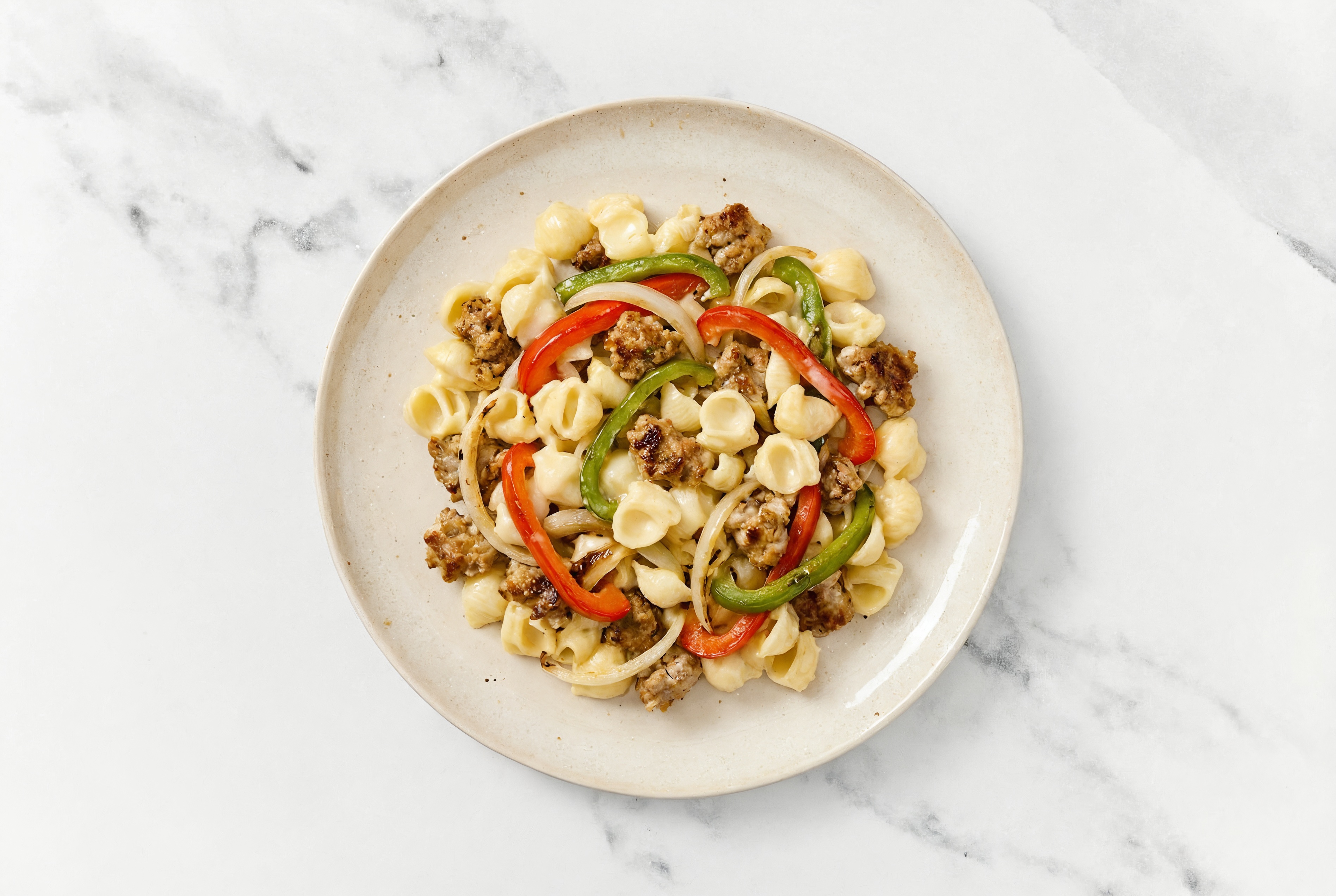 Turkey Sausage + Bell Pepper Mac & Cheese
