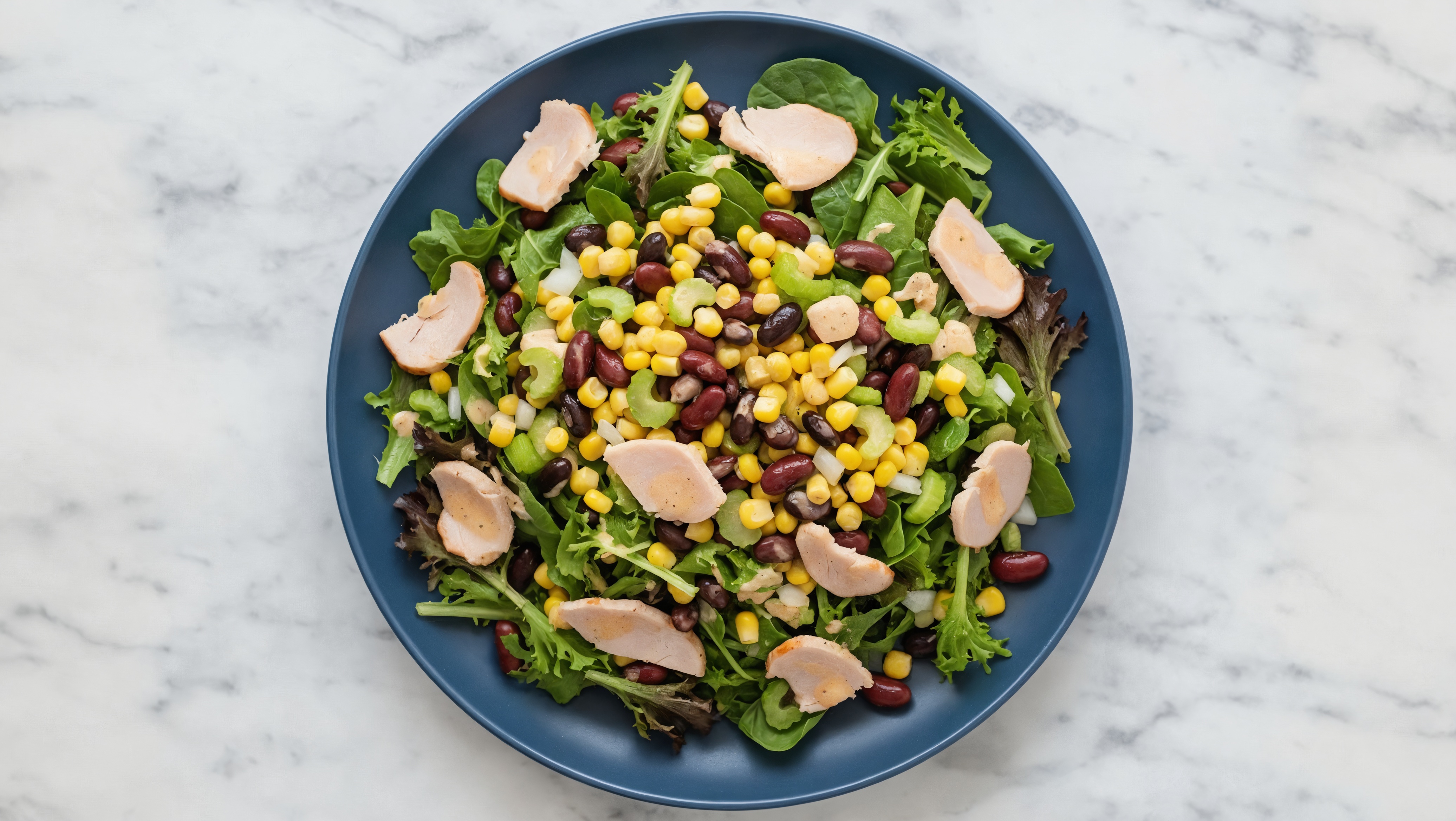 Buffalo Ranch Spring Mix Salad with Turkey Oven Roasted Breast & Black Beans