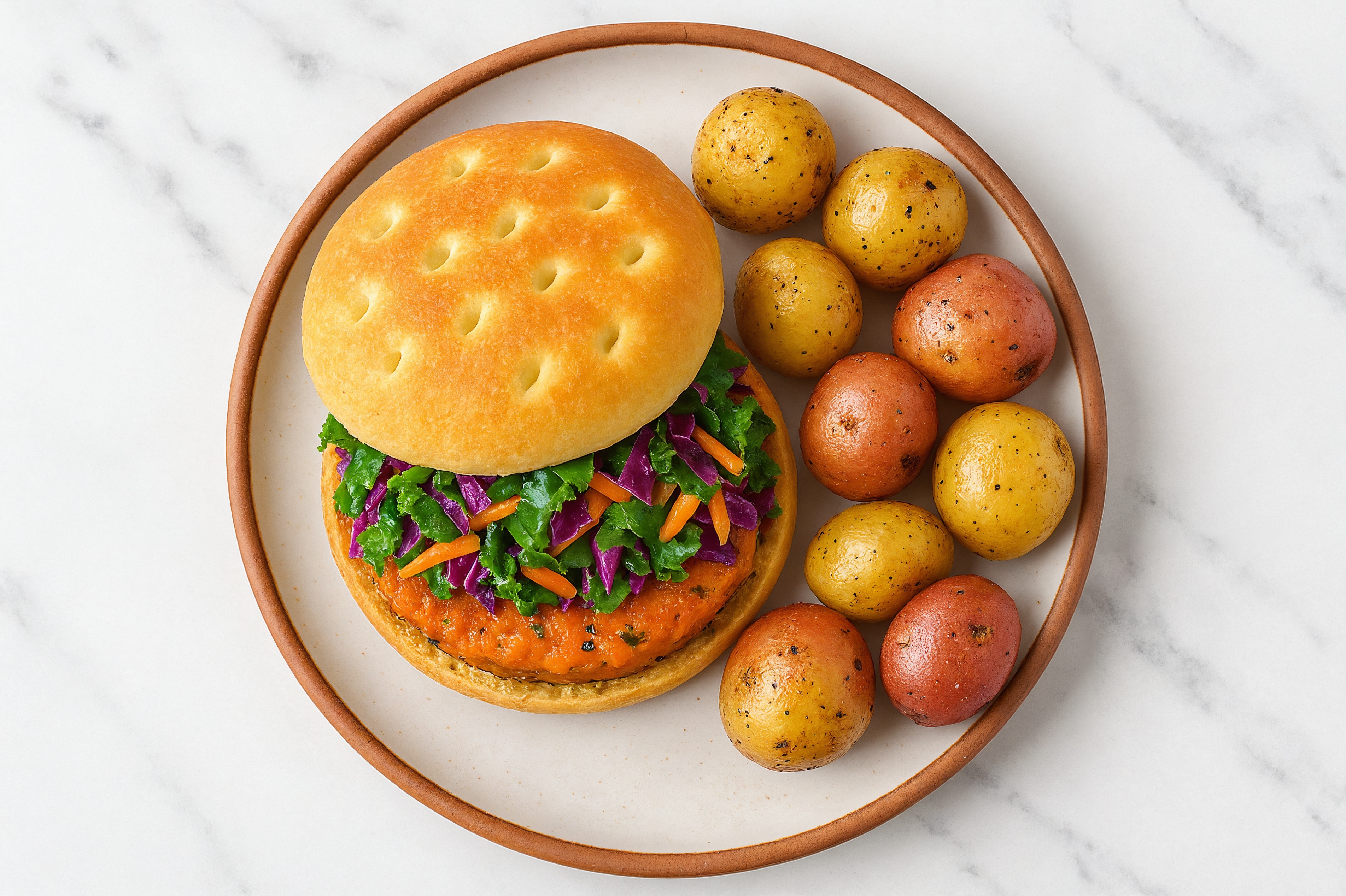 Rainbow Southwestern Chicken Burger