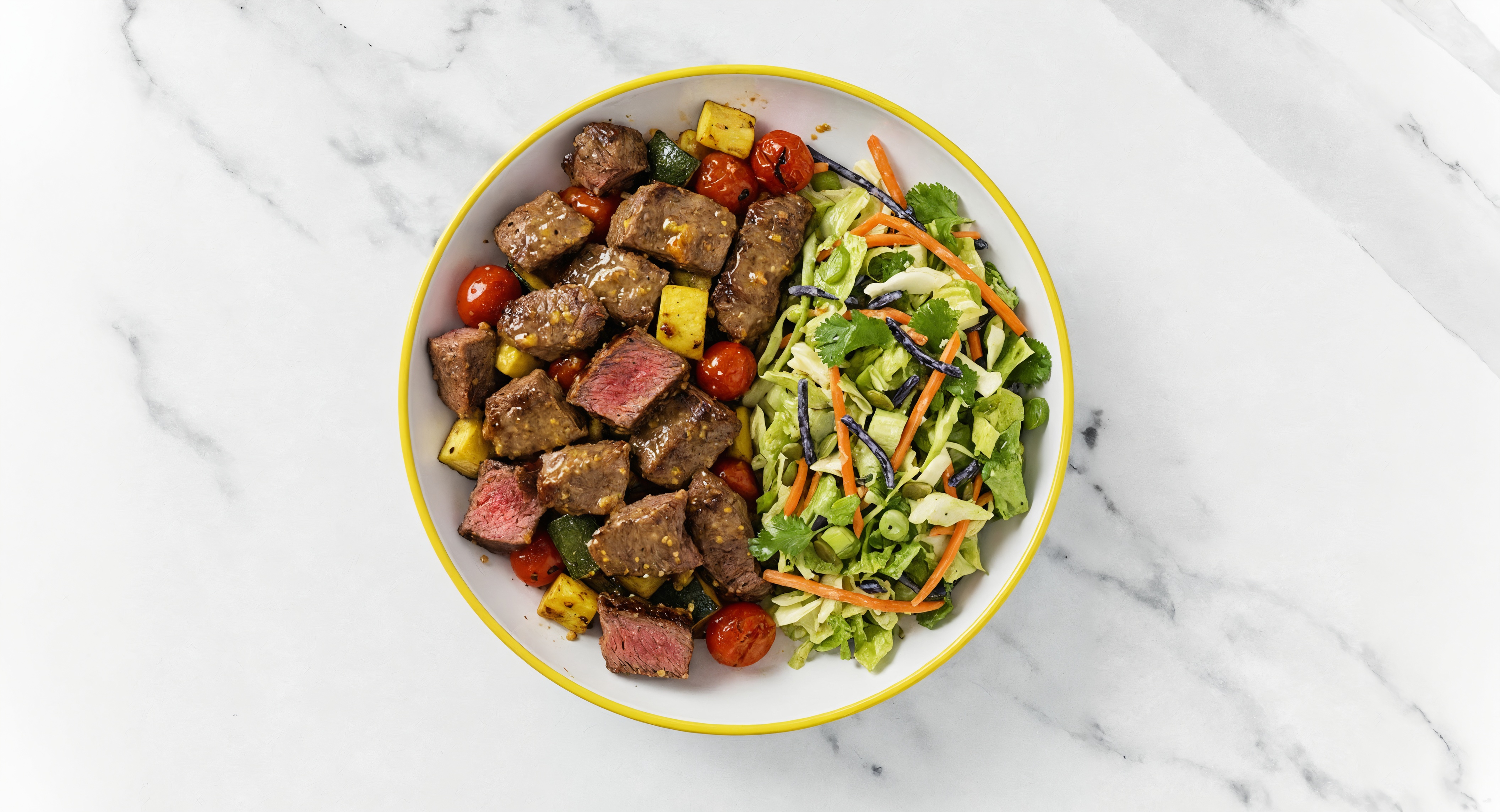 Honey Mustard Baked Sirloin & Squash with Southwest Salad