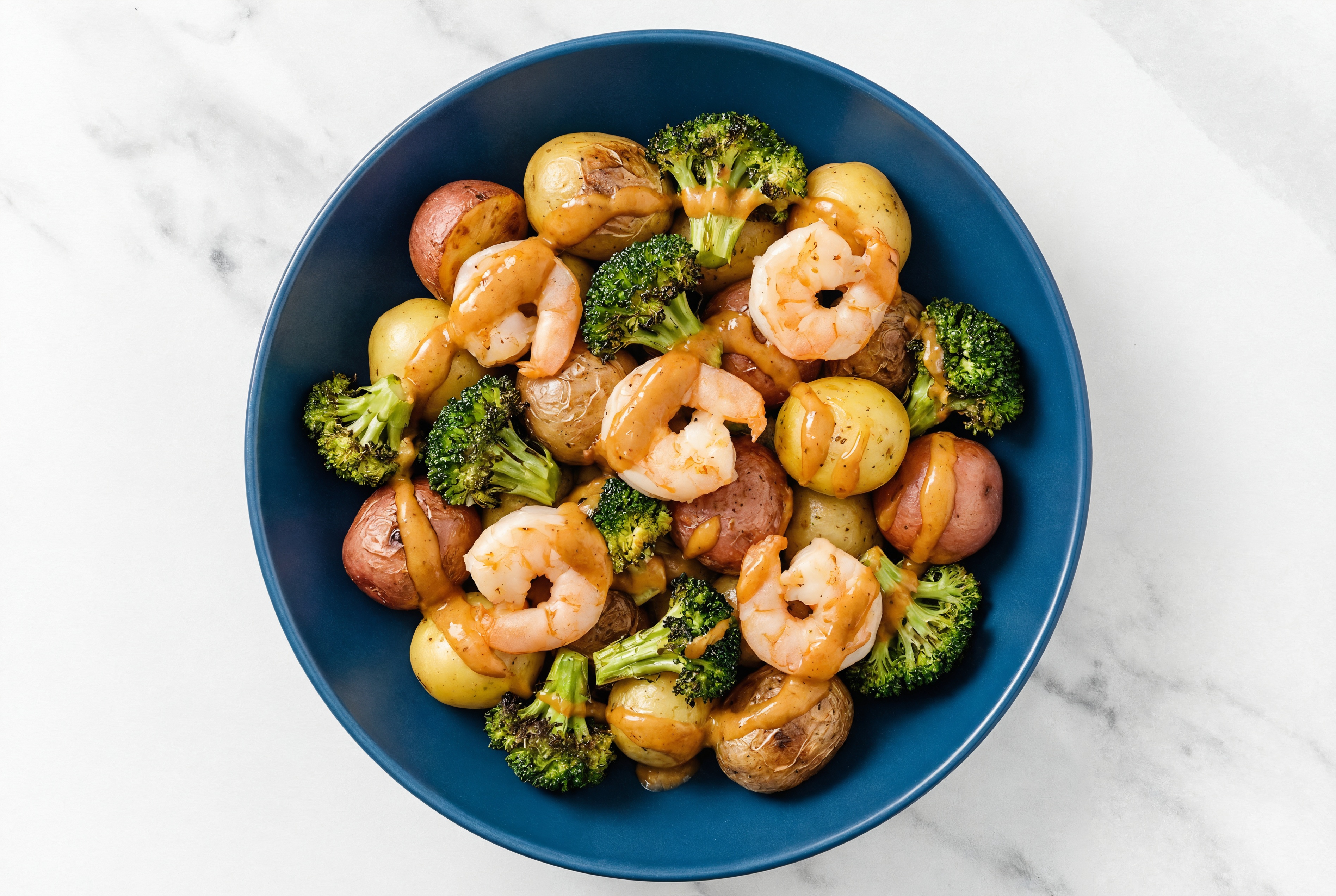 BBQ Shrimp + Broccoli Potato Bowl