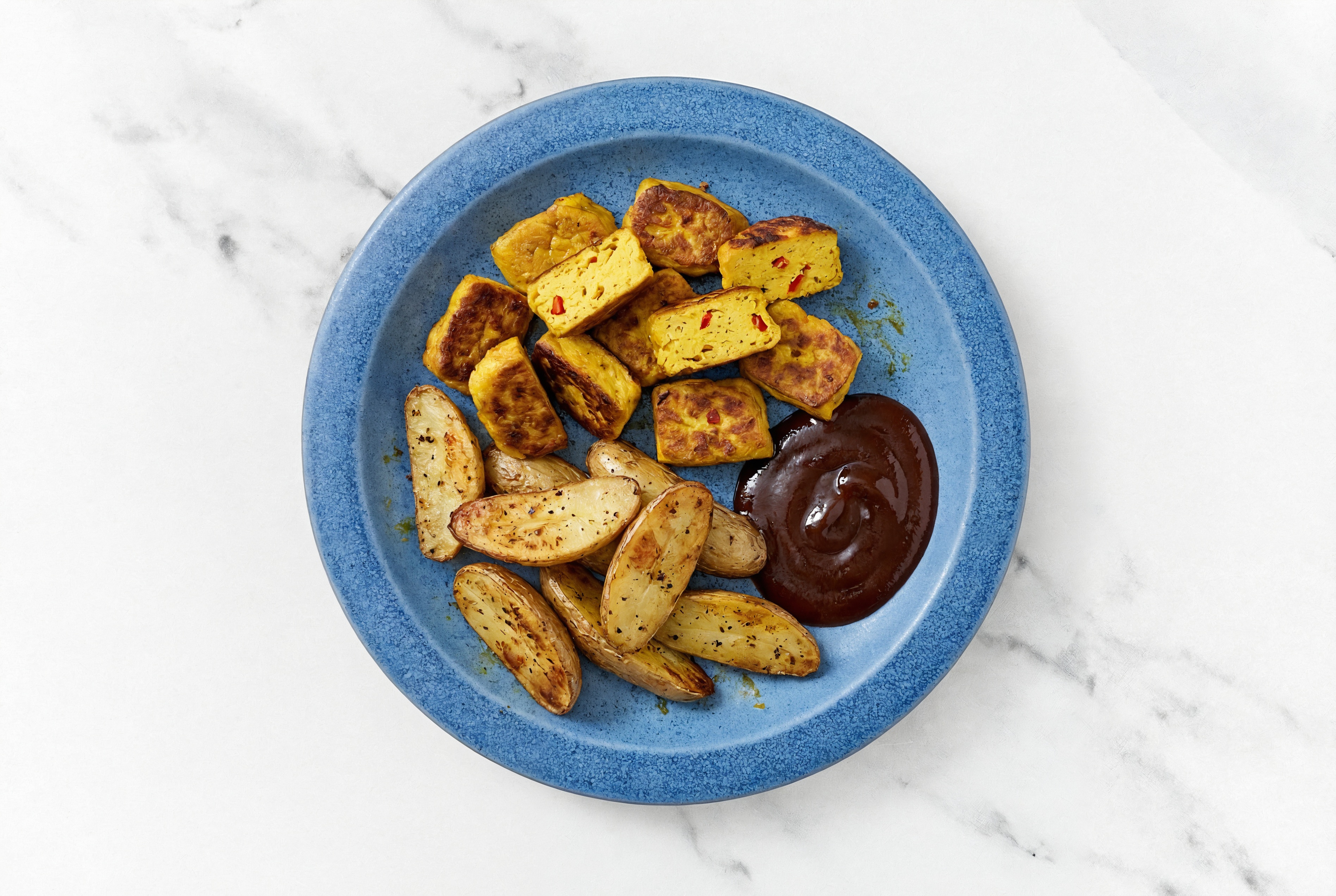 Sweet BBQ Braised Tofu with Fingerling Potatoes with Original BBQ Sauce