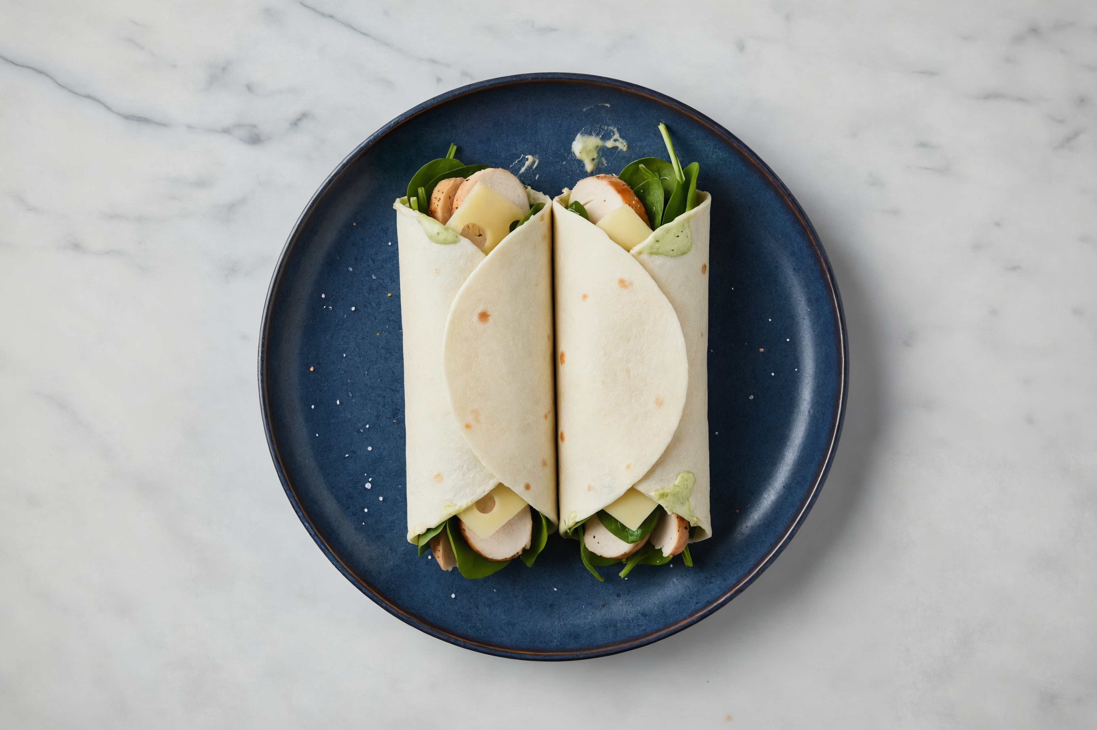 Jalapeño Roasted Chicken + Swiss Wraps with Spinach