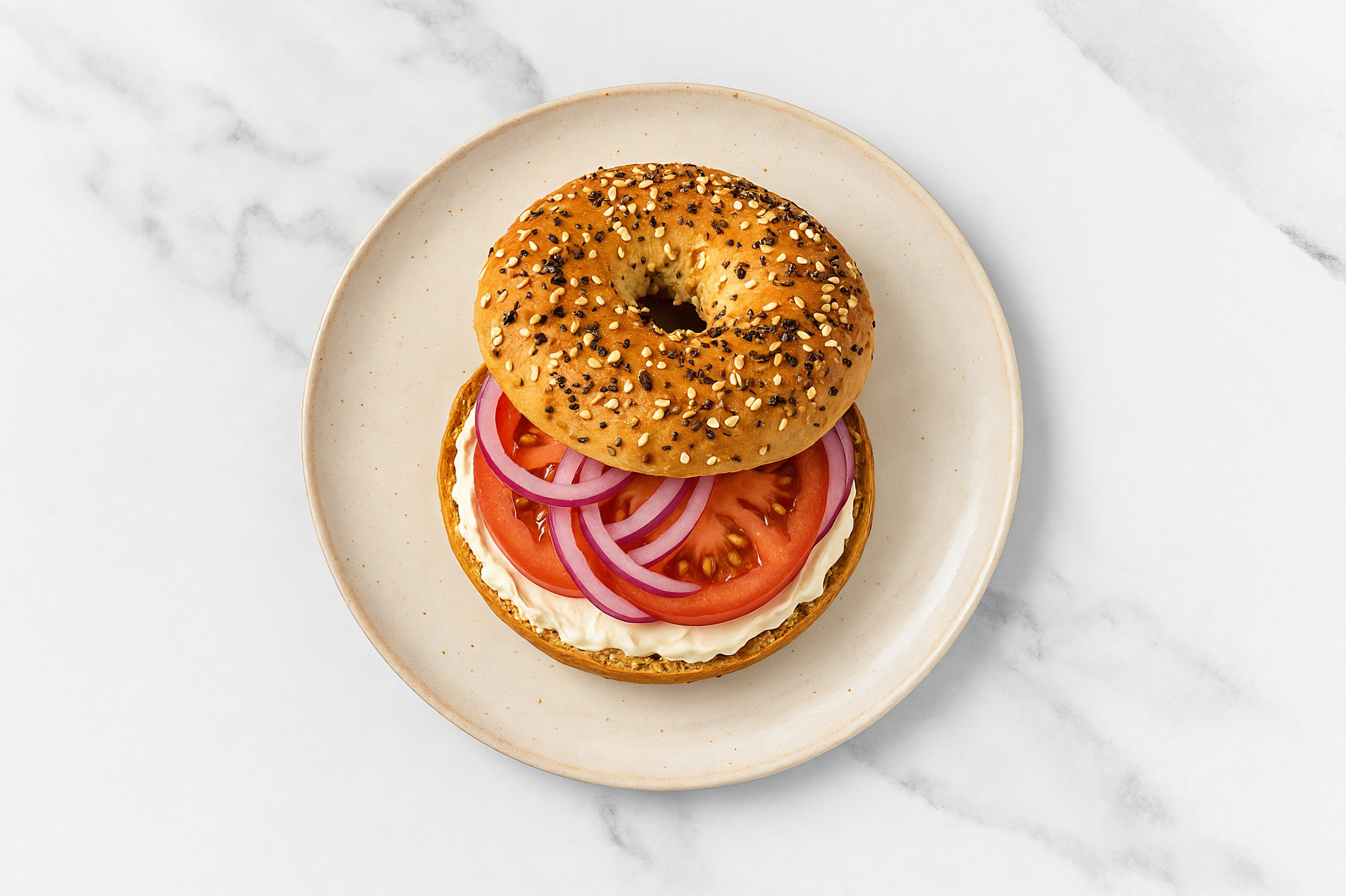 Veggie + Cream Cheese Bagel