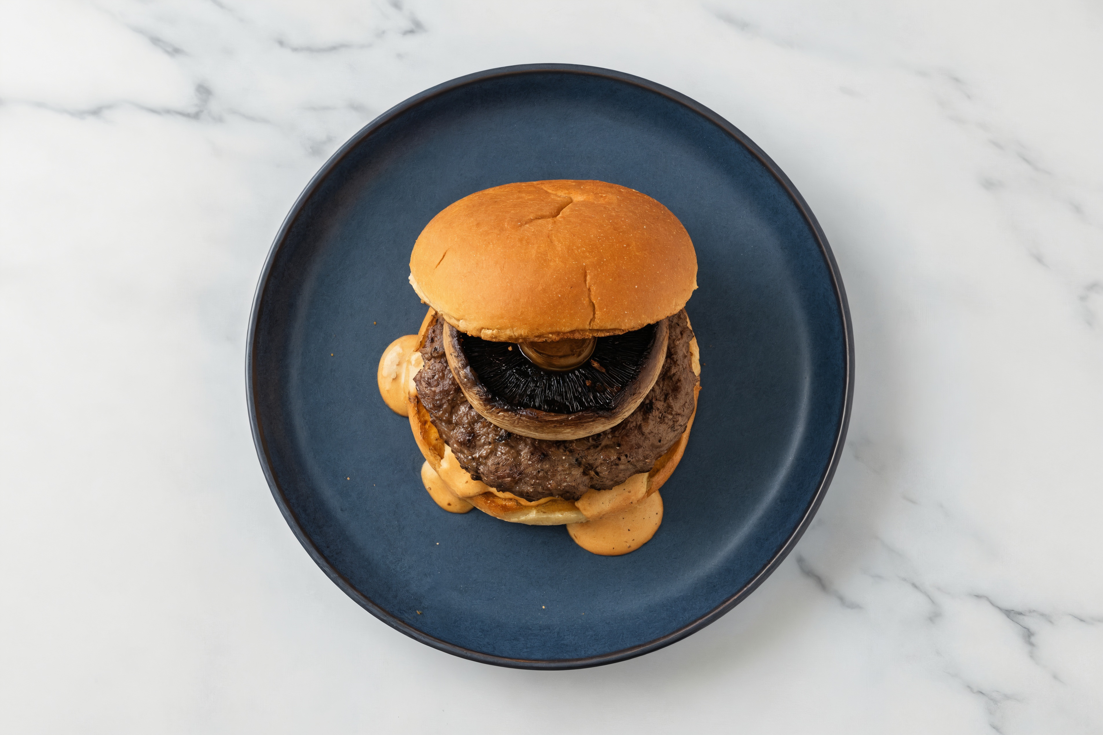 Portabella Beef Burger on GF Bun with Smoky BBQ Sauce