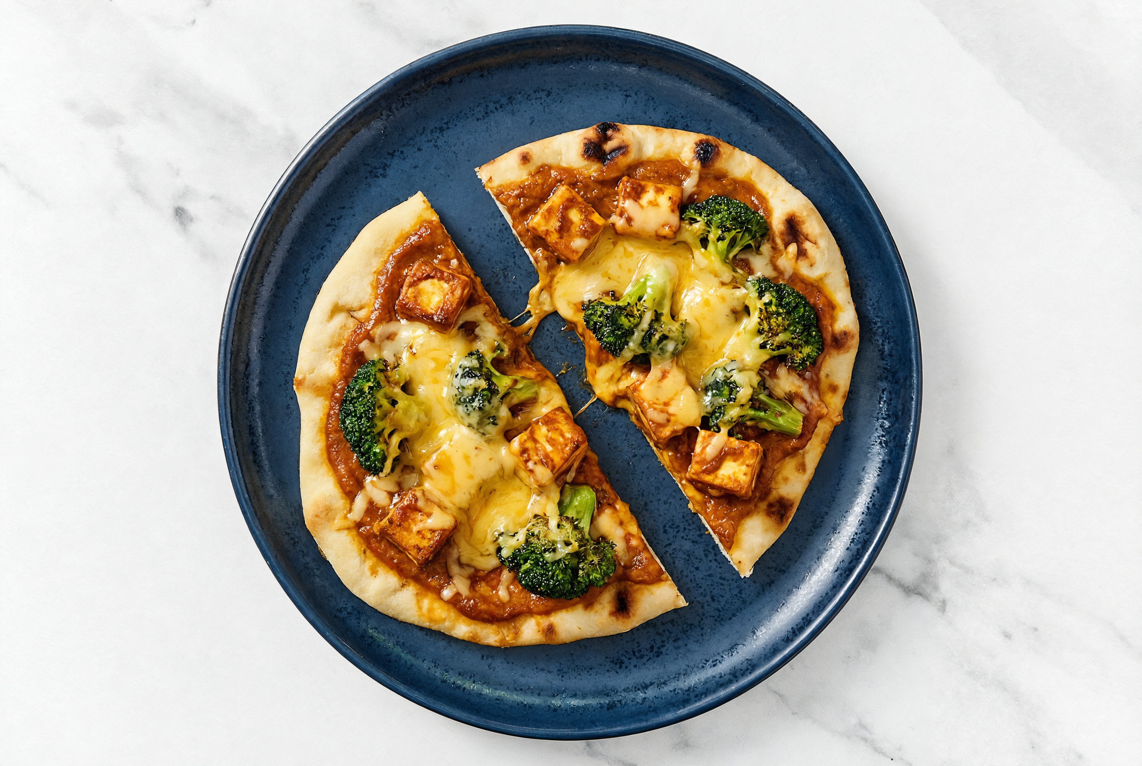 Herby Cheesy Tandoori Paneer + Broccoli Florets Flatbread