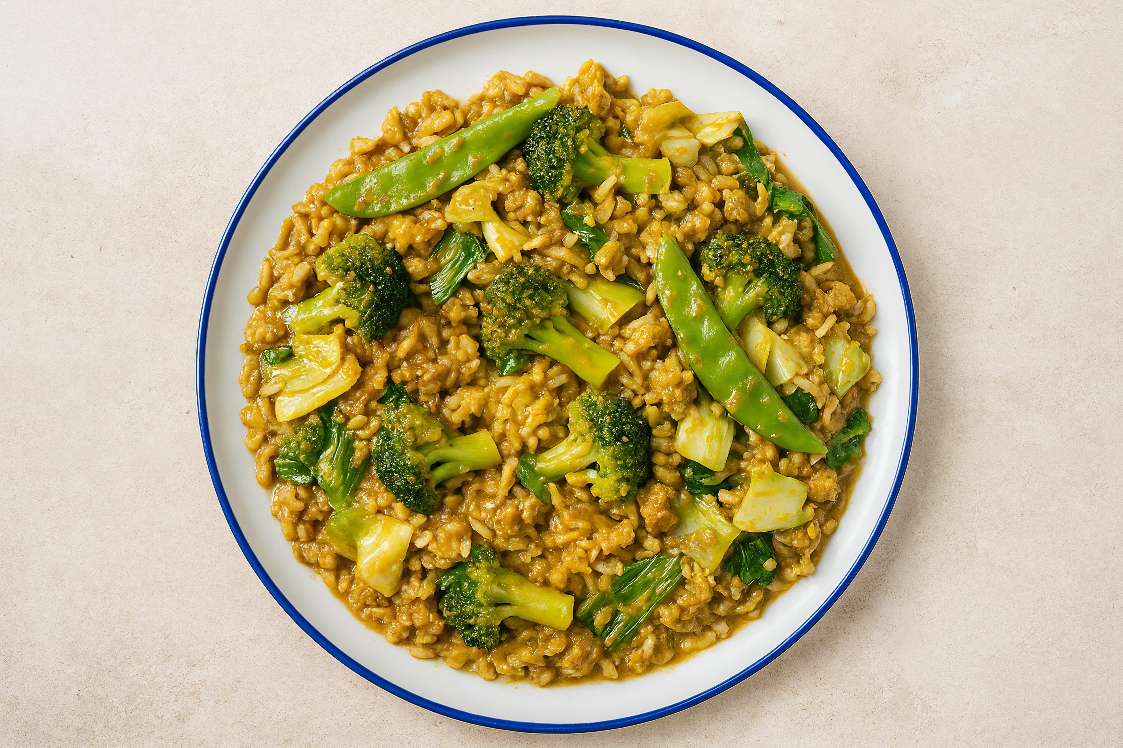 Thai Peanut Bok Choy + Ground Turkey Stir-Fry with Seasoned Jasmine Rice