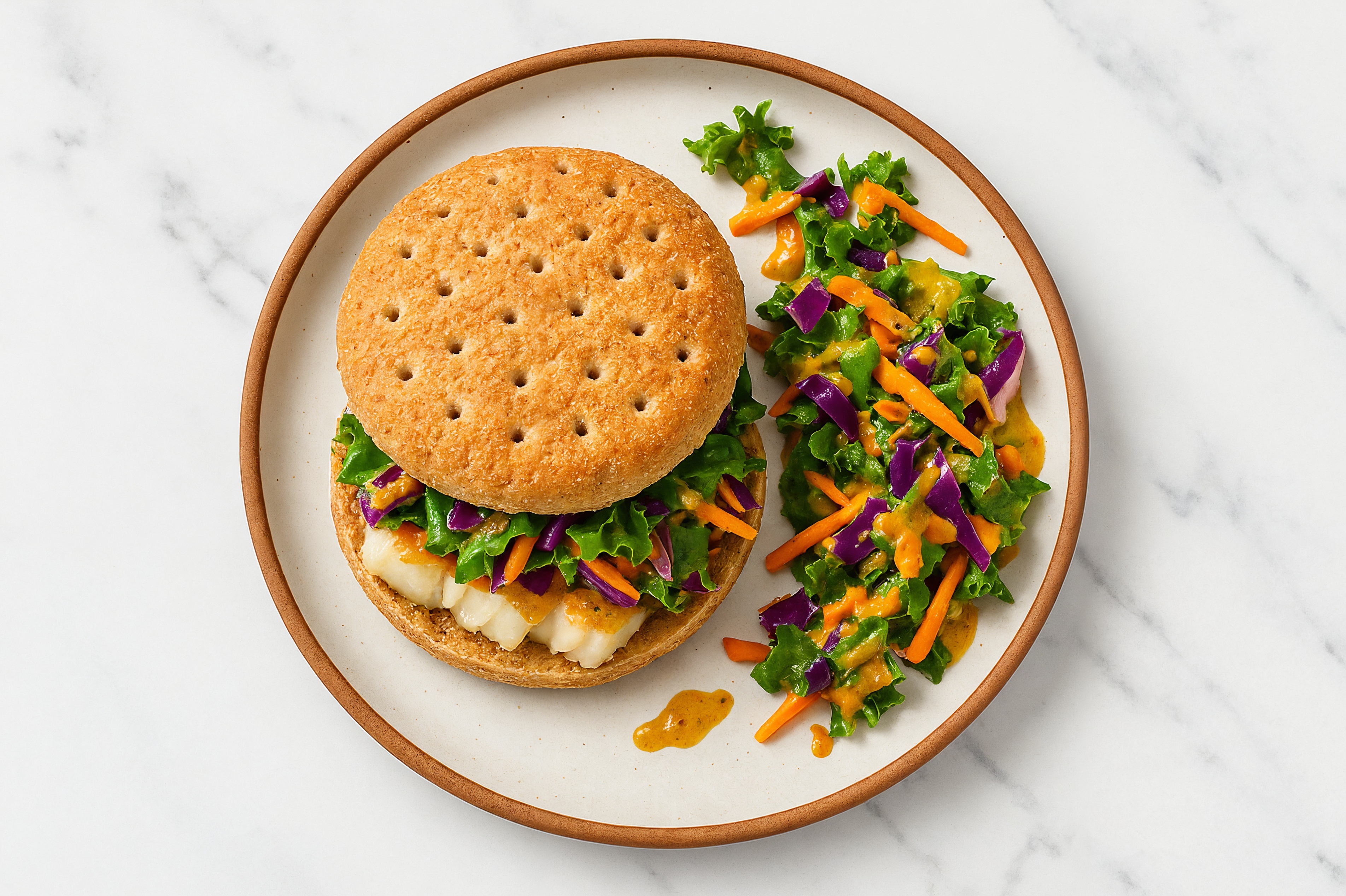 Coconut Curry Cod Rainbow Sandwich