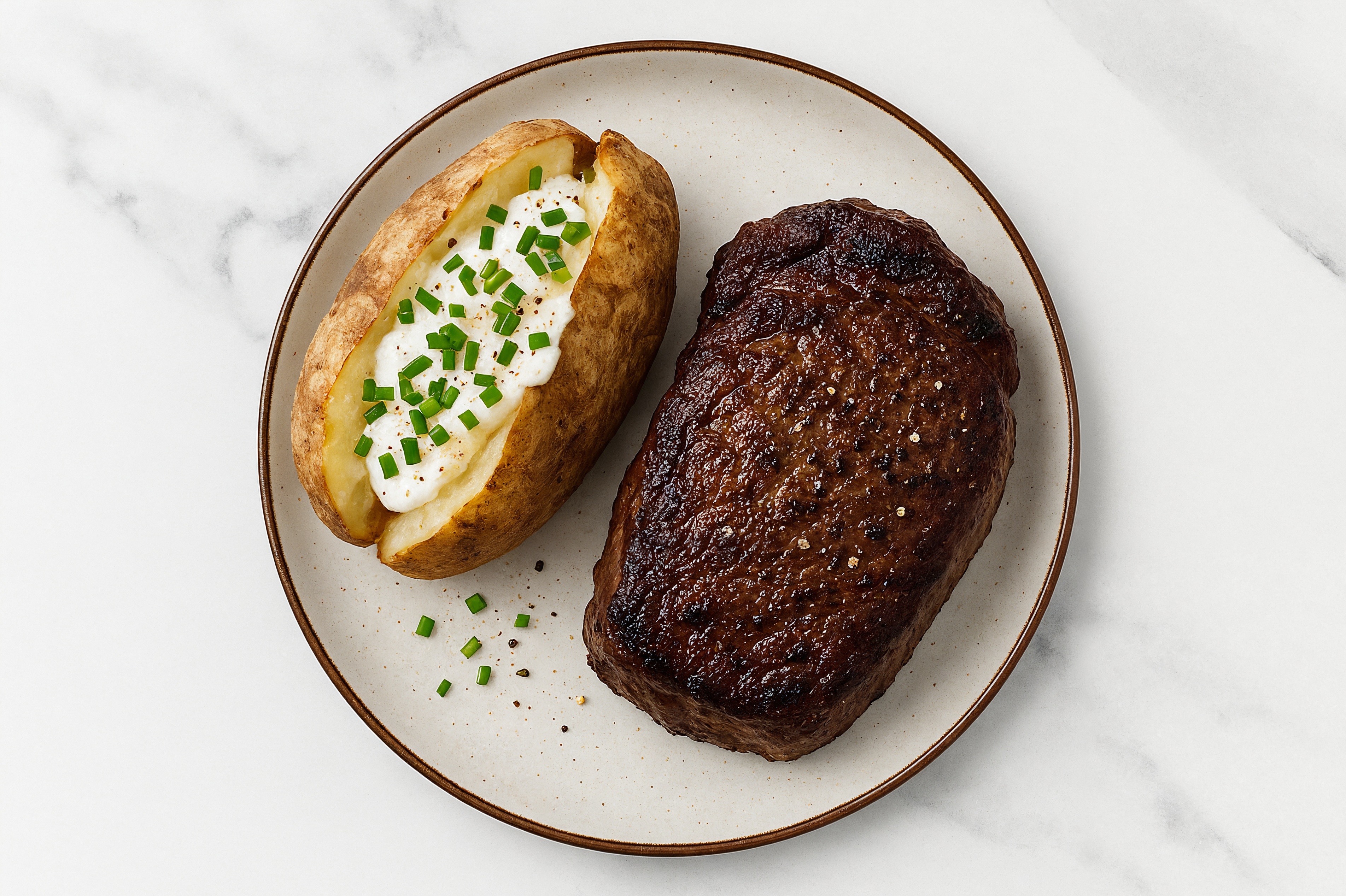 Filet Mignon + Sour Cultured Cream Baked Potatoes