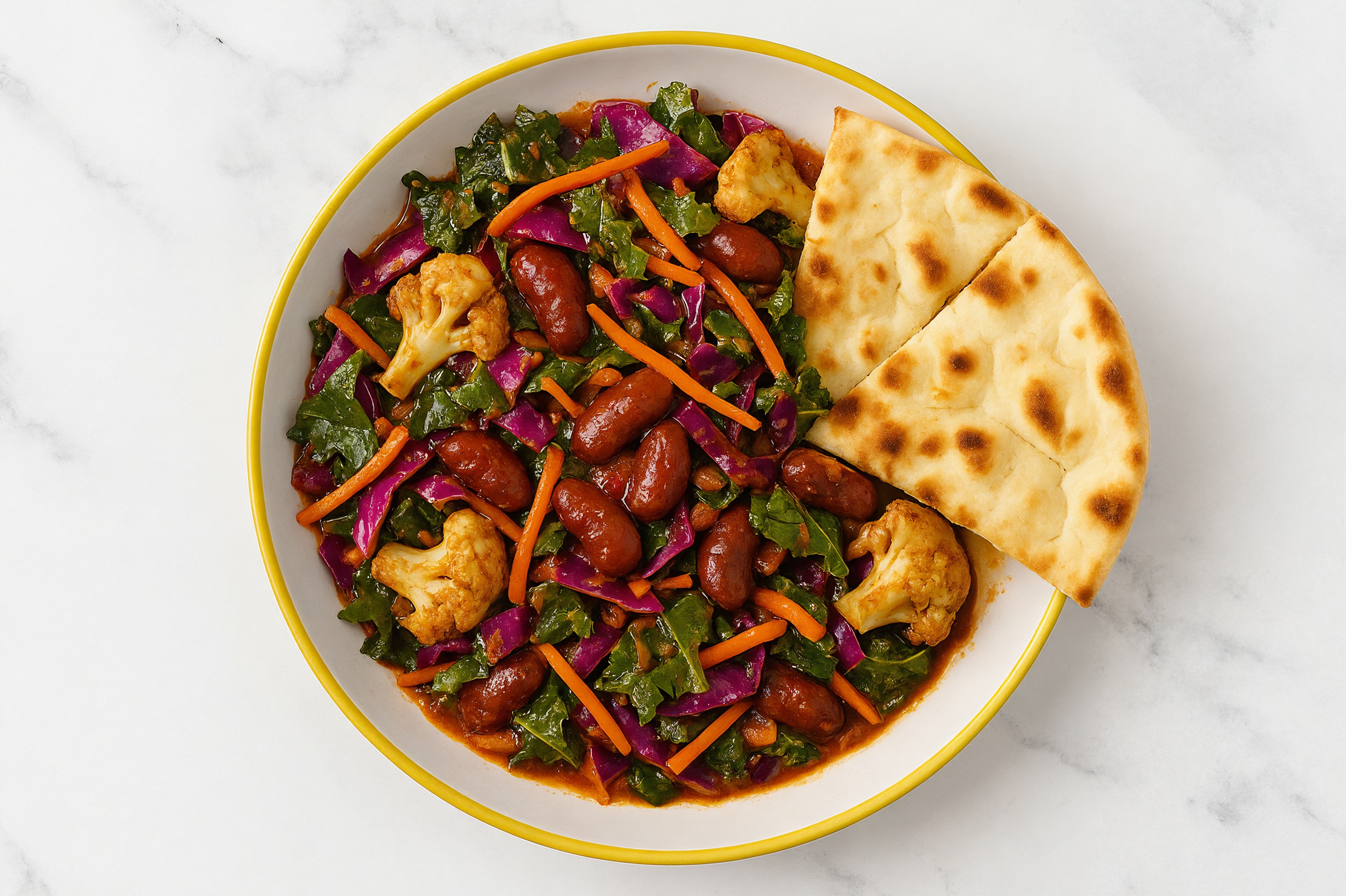 Creole Cauliflower + Naan Wedges