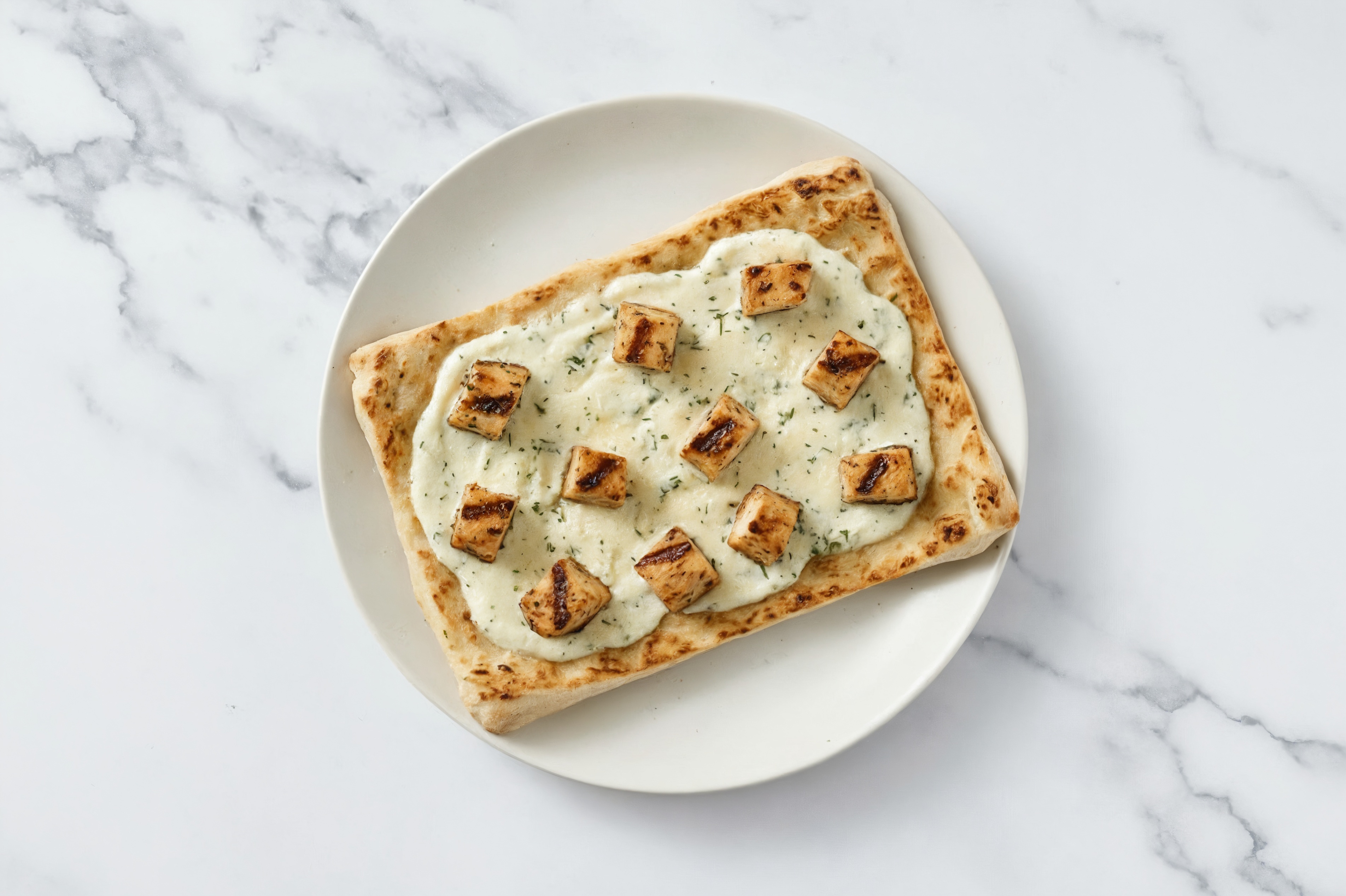 Mediterranean Grilled Chicken Breast Alfredo Wood Pizza Crusts