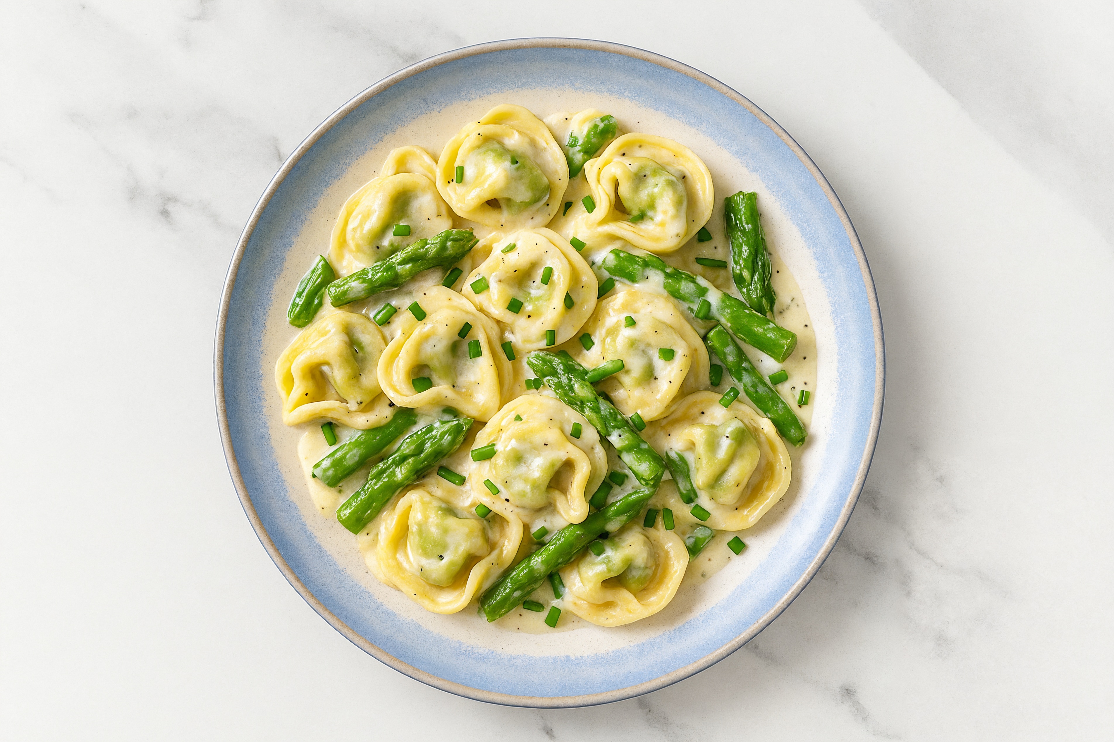Creamy Lemon Asparagus Tortellini with Classic Alfredo