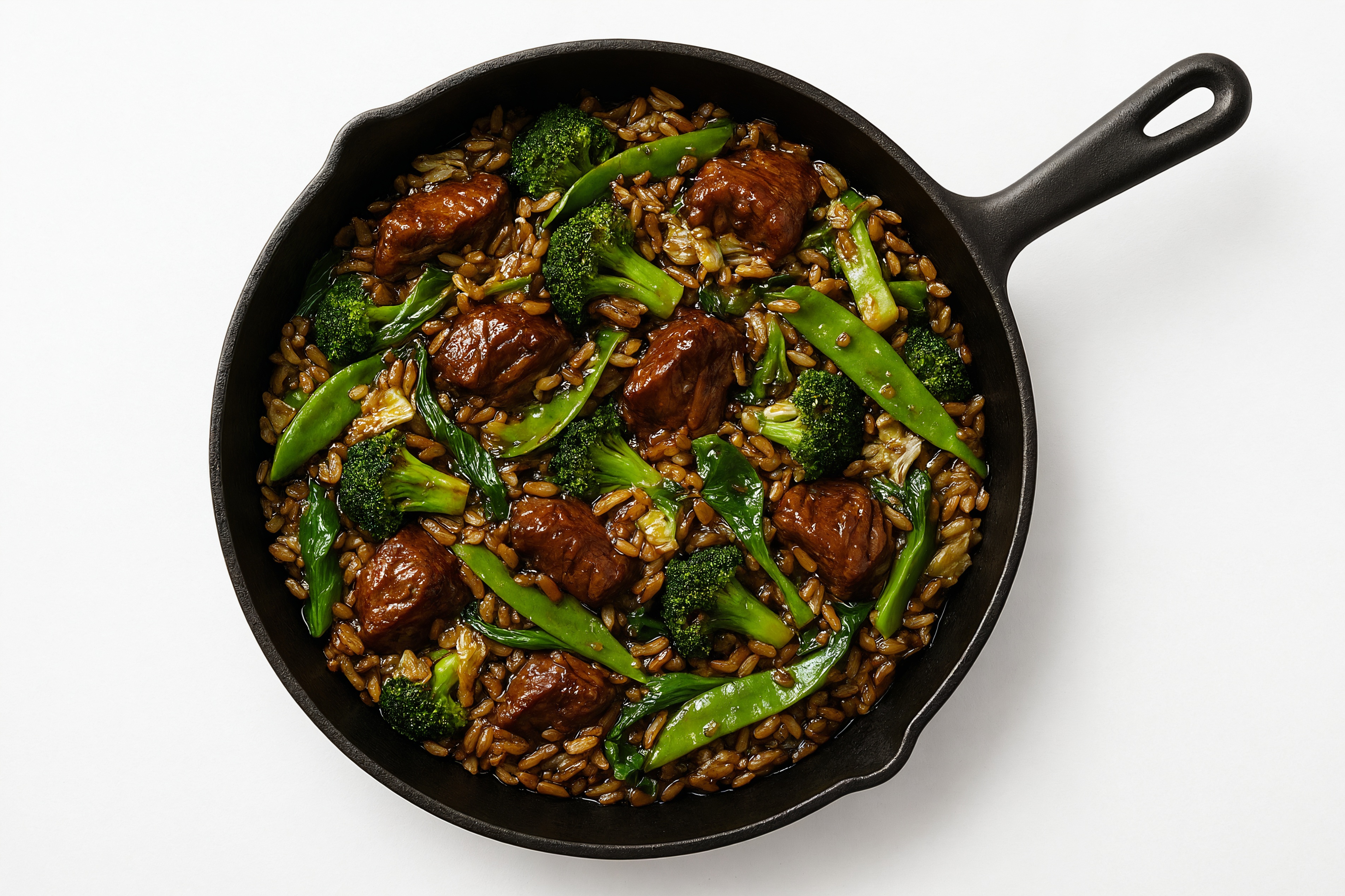 Japanese Bbq Bok Choy + Lamb Stir-Fry with Brown Rice