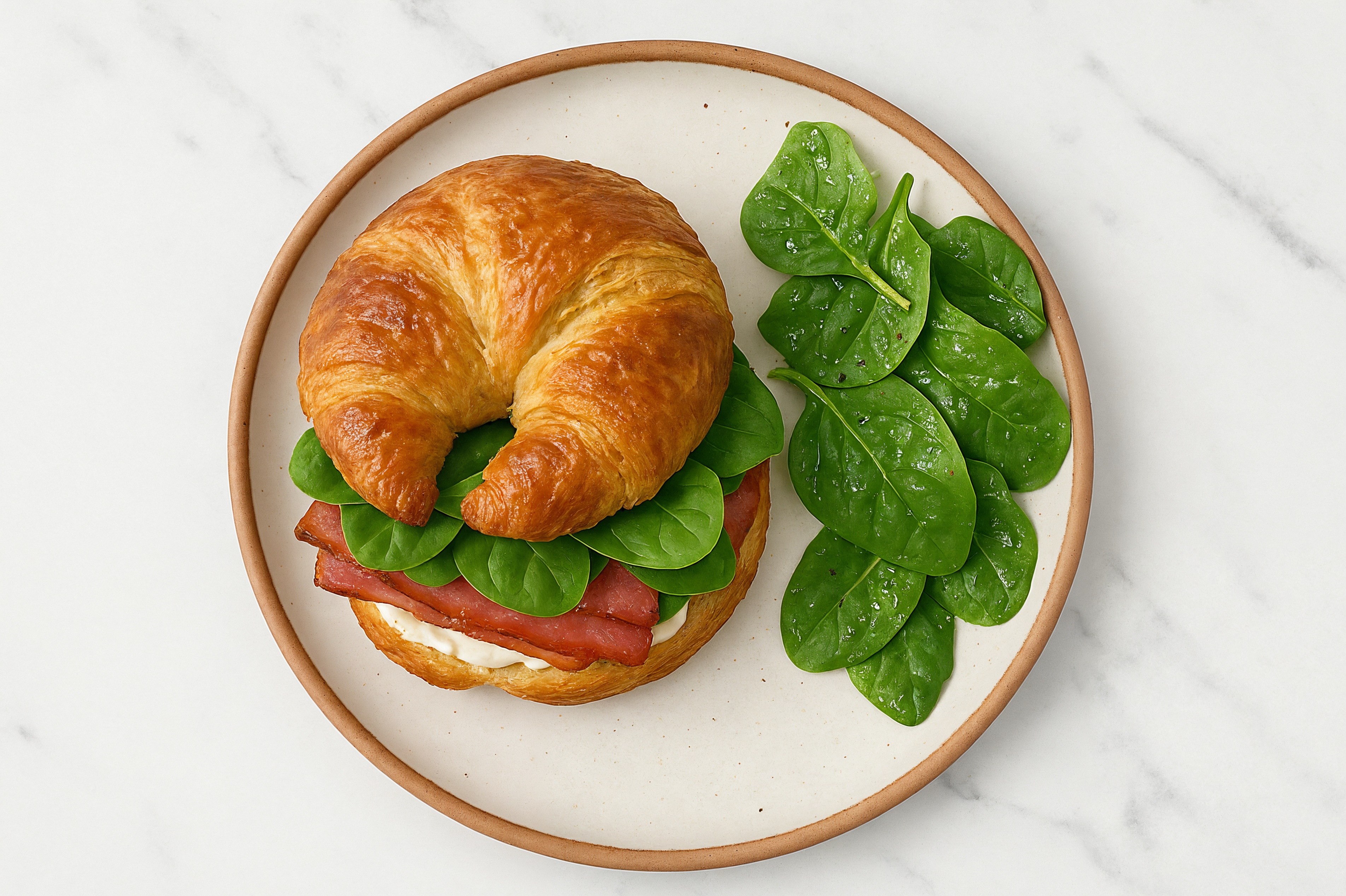 Loaded Dairy-Free Cream Cheez + Turkey Bacon Sandwich with Baby Spinach