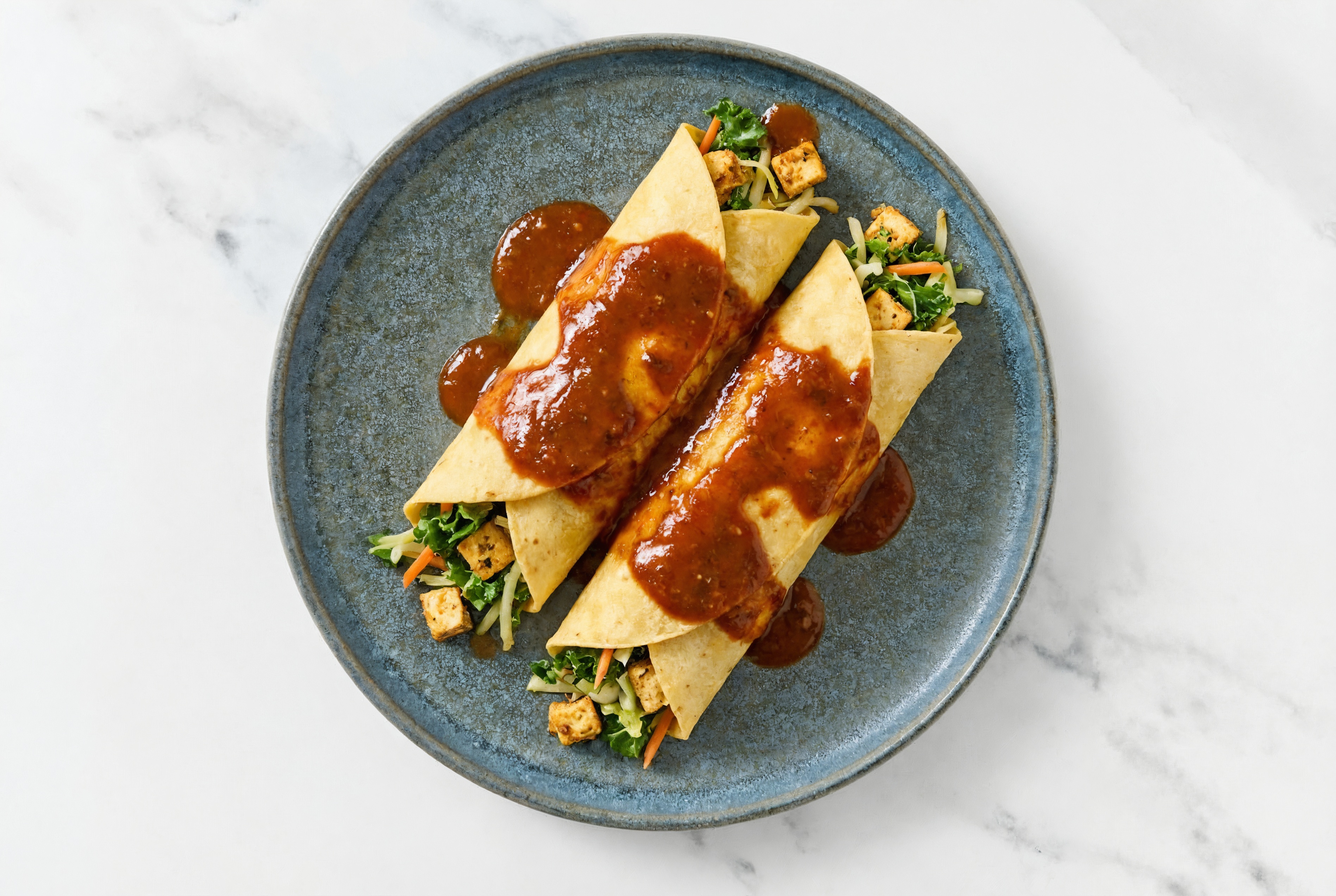  Savory Spiced Tofu Bites + Veggie Enchiladas Rojas