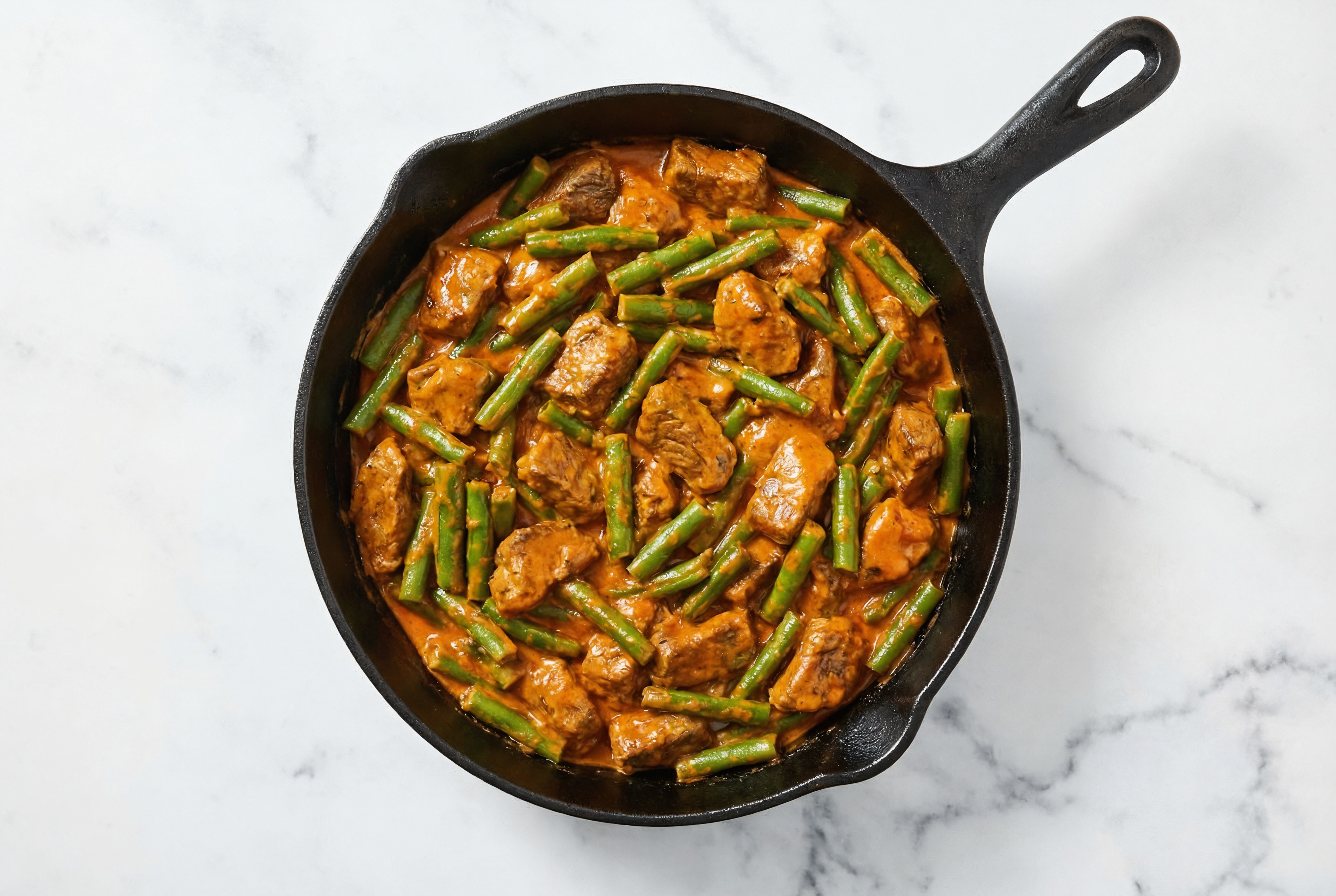 Tikka Masala Sirloin Tip Stir-Fry with Green Beans