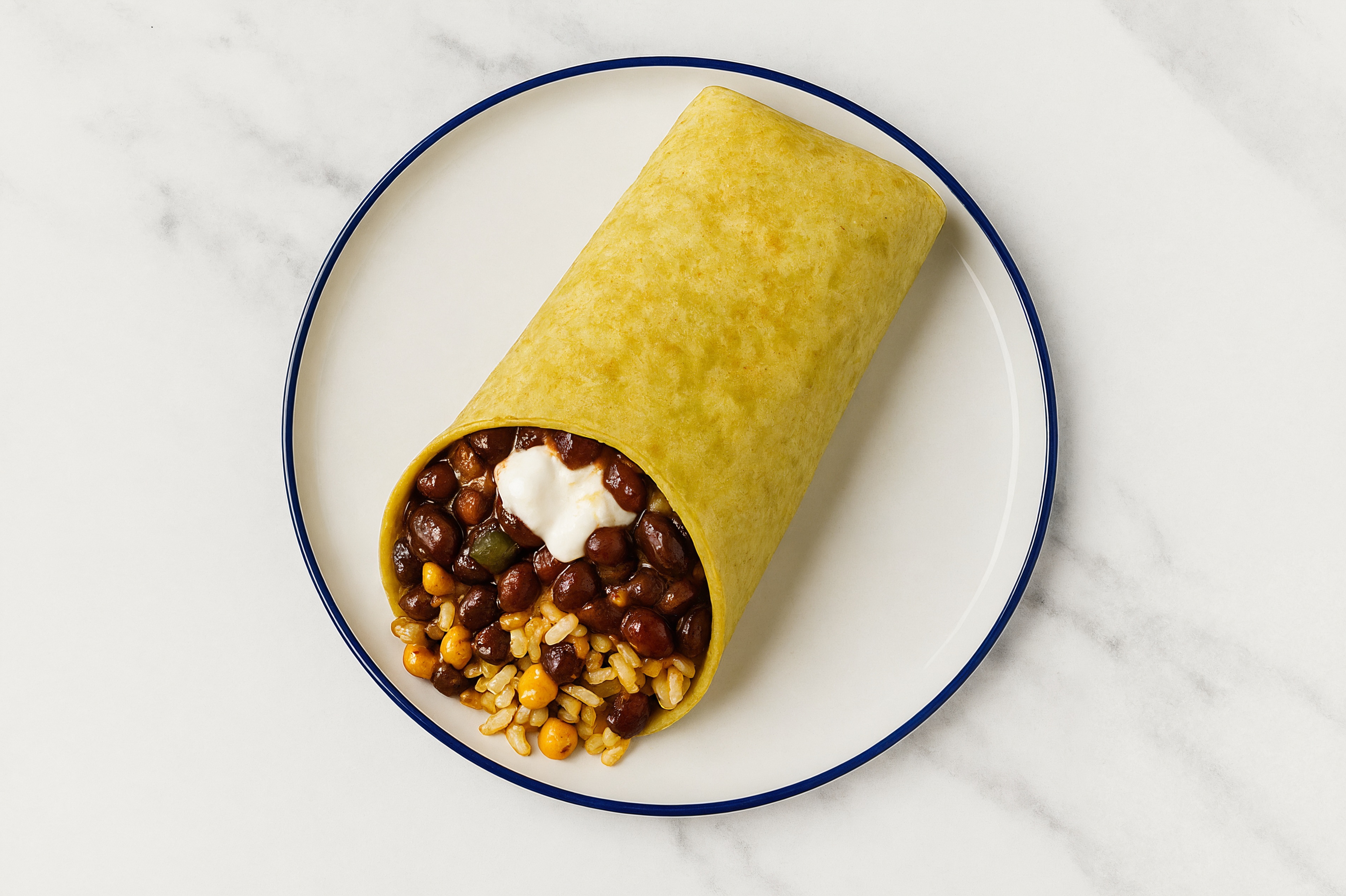 Creamy Street Corn + Black Bean Wraps with Spinach Tortilla