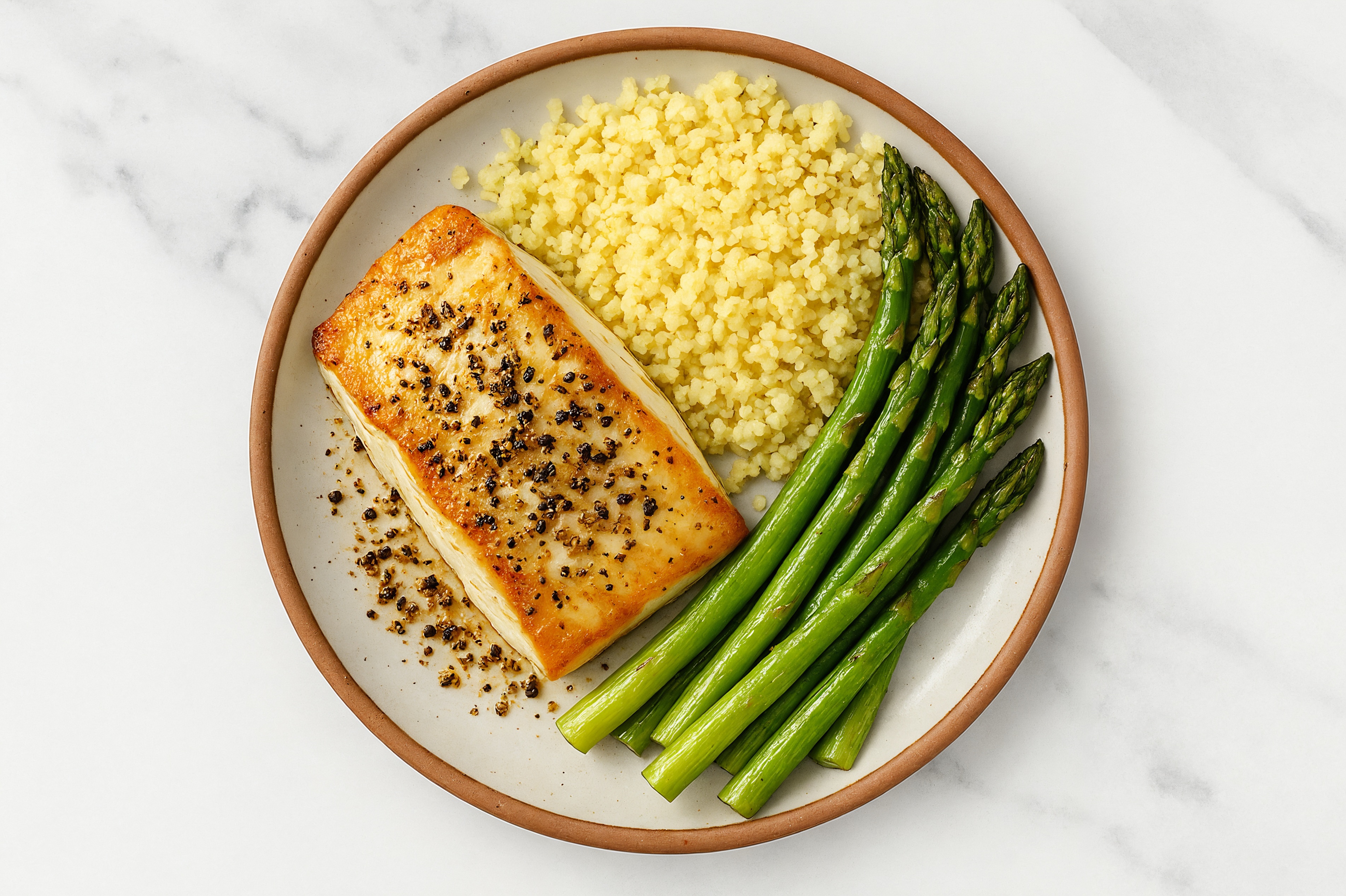 Balsamic Halibut + Traditional Couscous