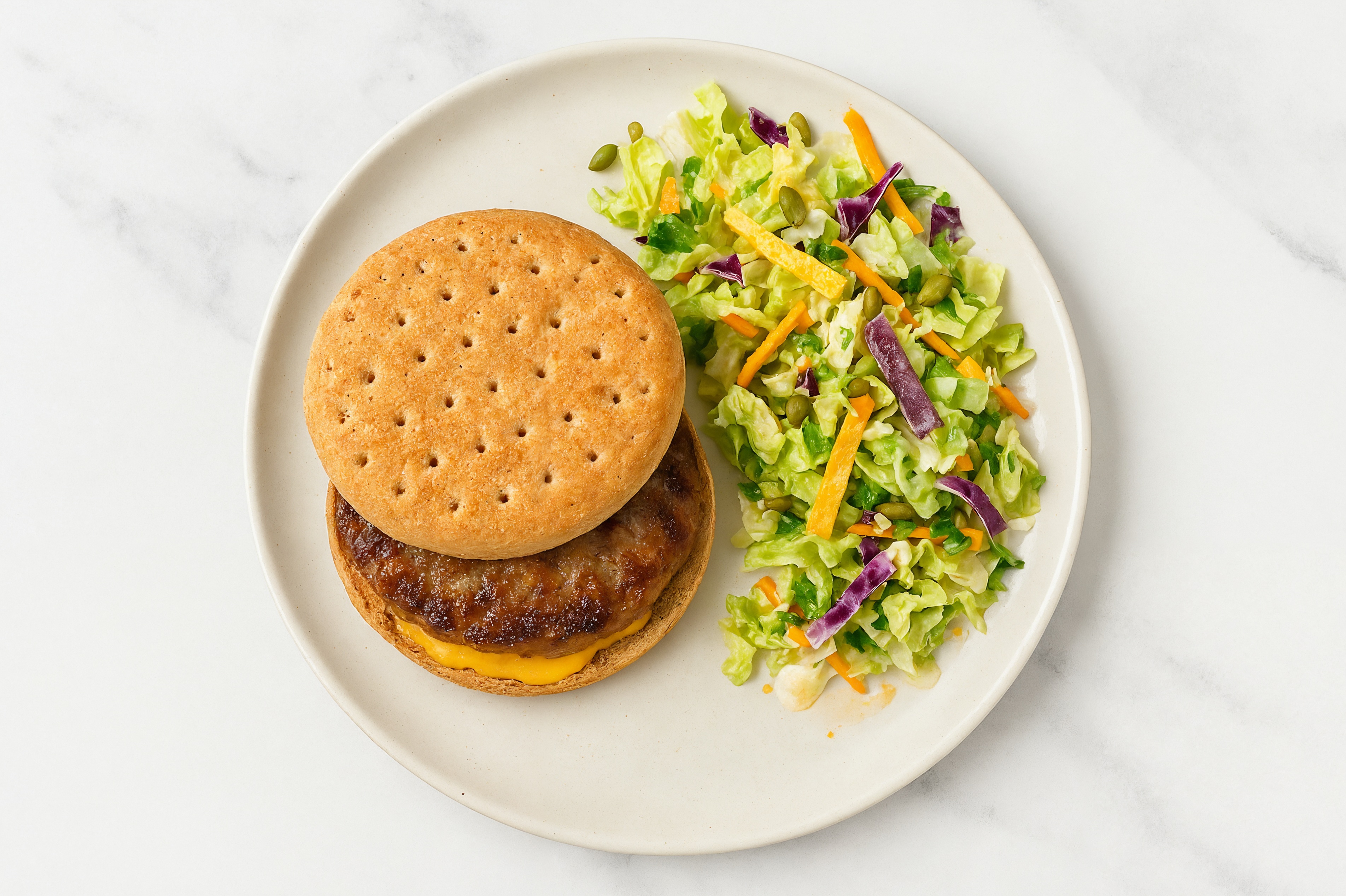 Special Bacon + Cheddar Burger with Southwest Salad