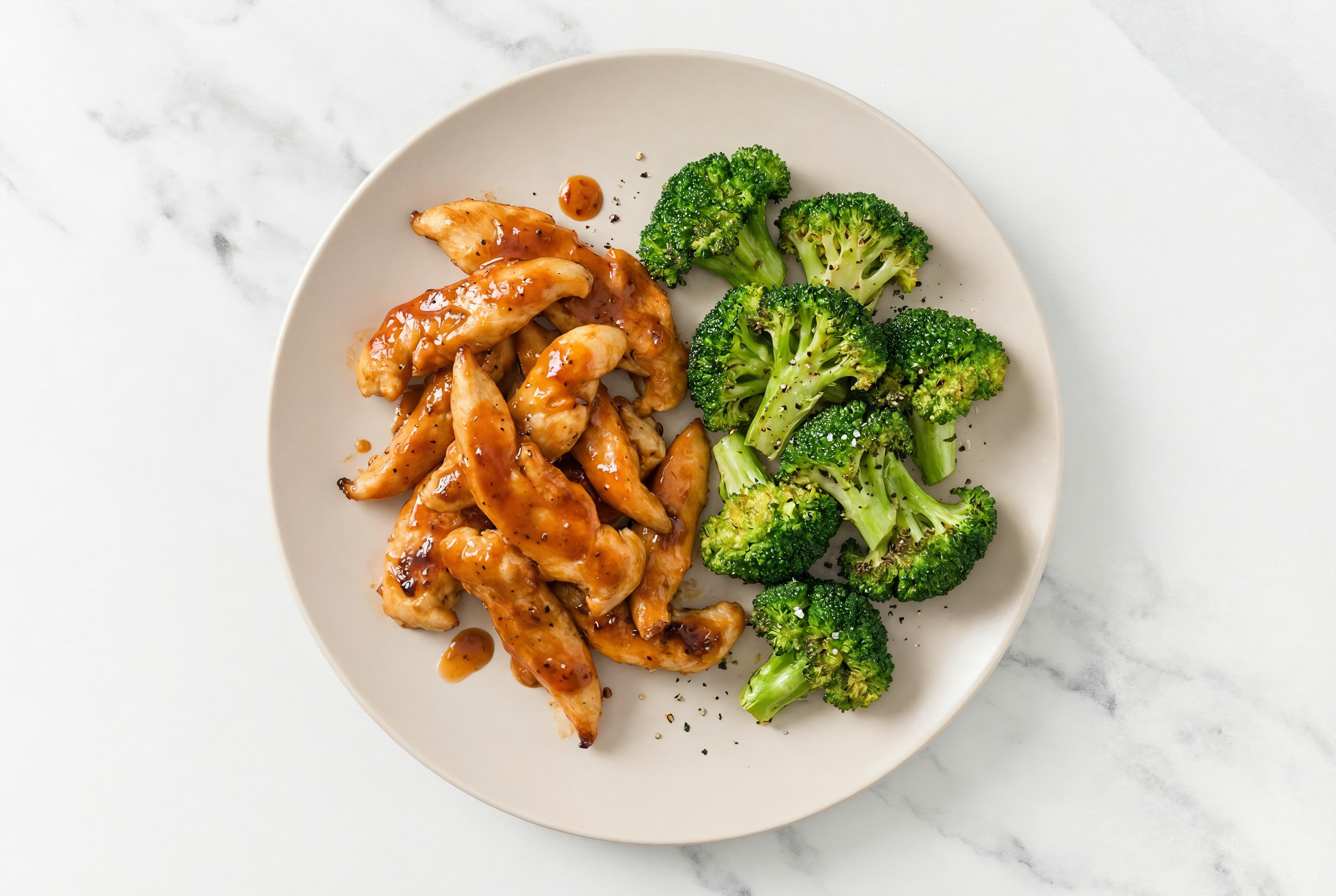 Saucy BBQ Chicken Strips + Organic Broccoli