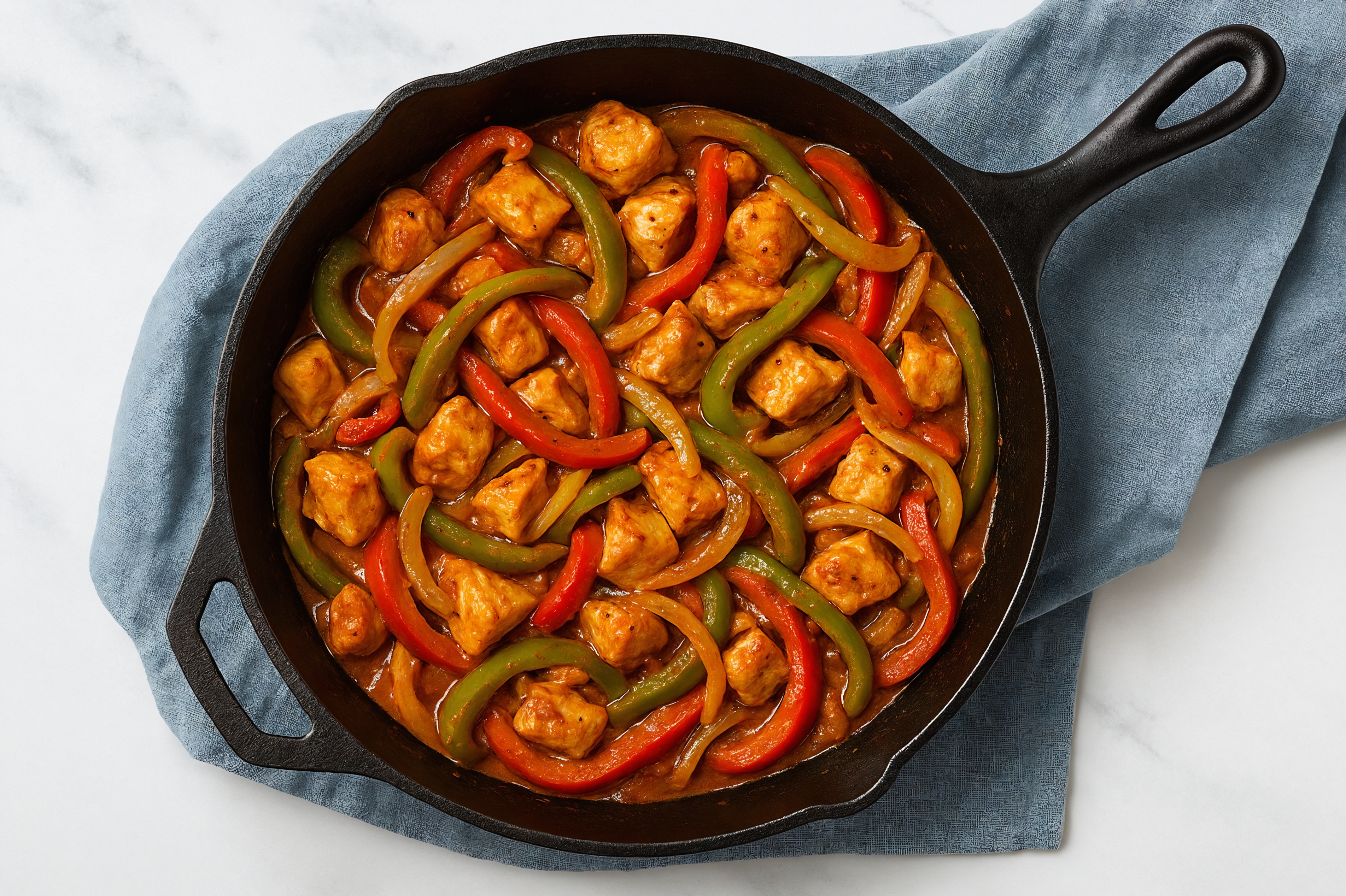 Tikka Masala Steelhead Trout Stir-Fry with Bell Peppers