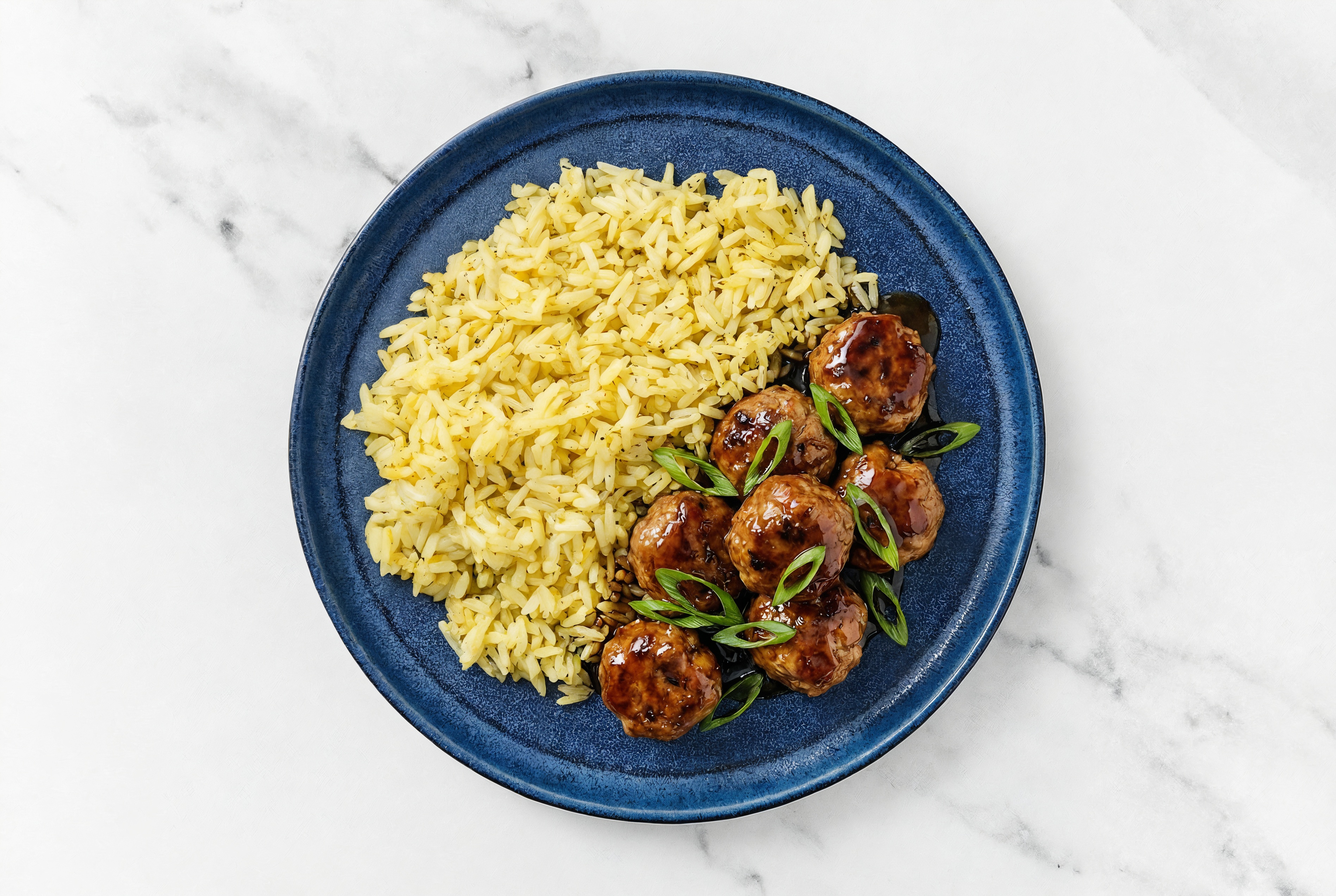 Teriyaki BBQ Beef and Brisket Burger Meatballs + Jasmine Rice
