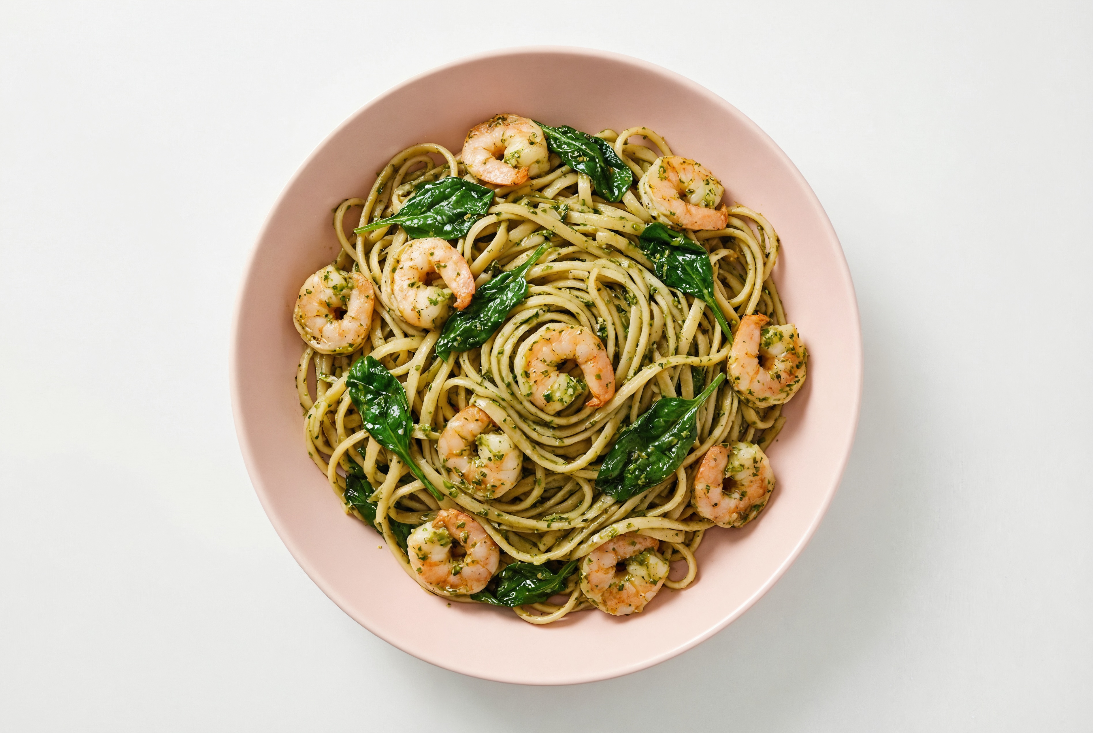 Kale Pesto Shrimp Linguine