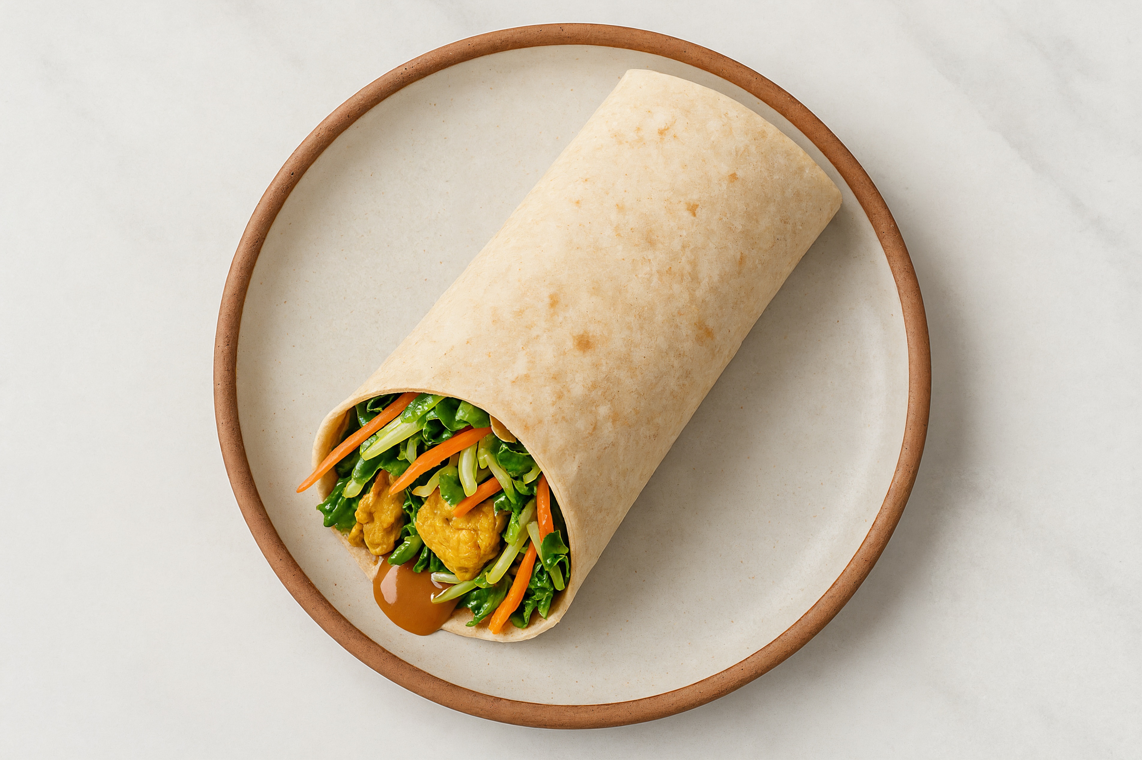 Peanut Lemongrass Tofu Lavash Wrap