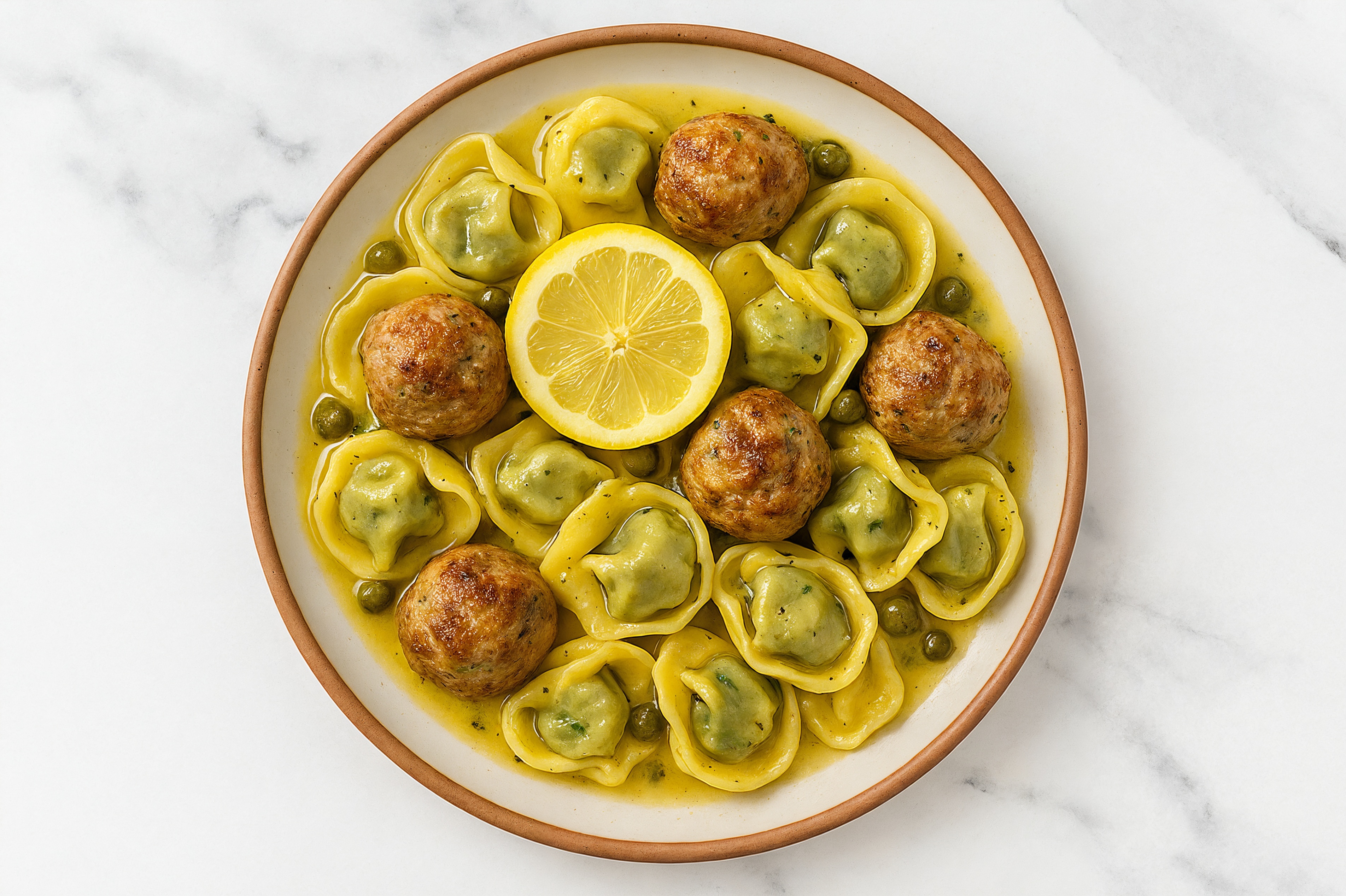 Grandma's Turkey Meatball Tortellini Piccata
